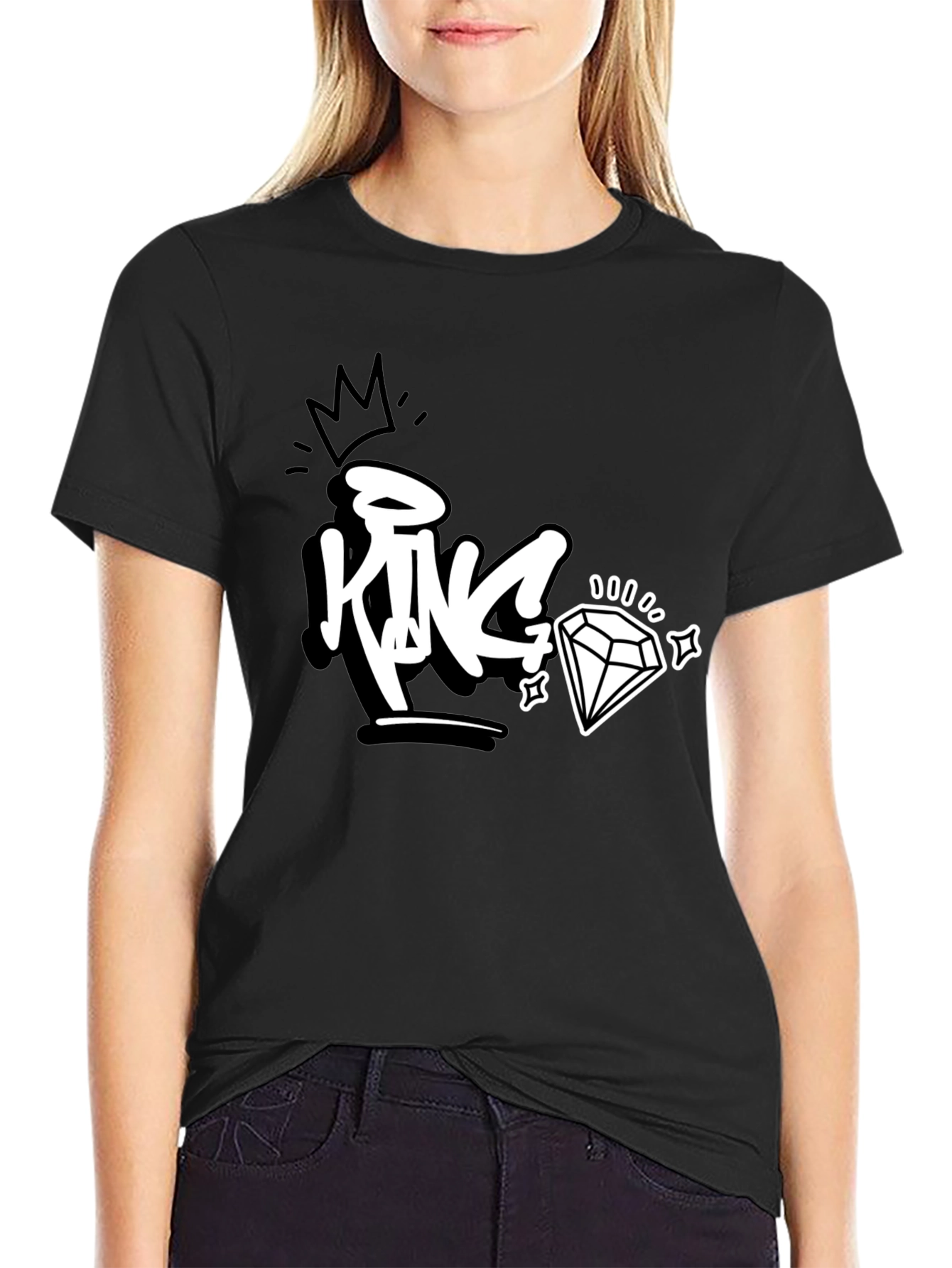 King Diamond Graphic Tee - Black Cotton T-Shirt