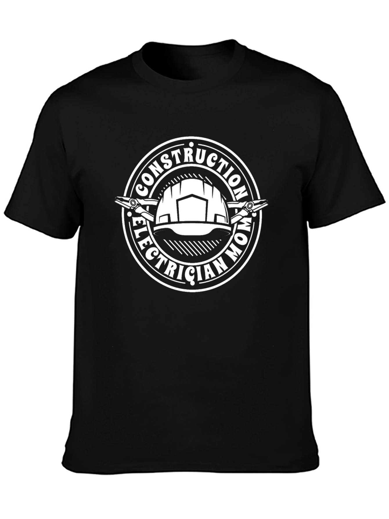 Construction Electrician Mom Black T-Shirt
