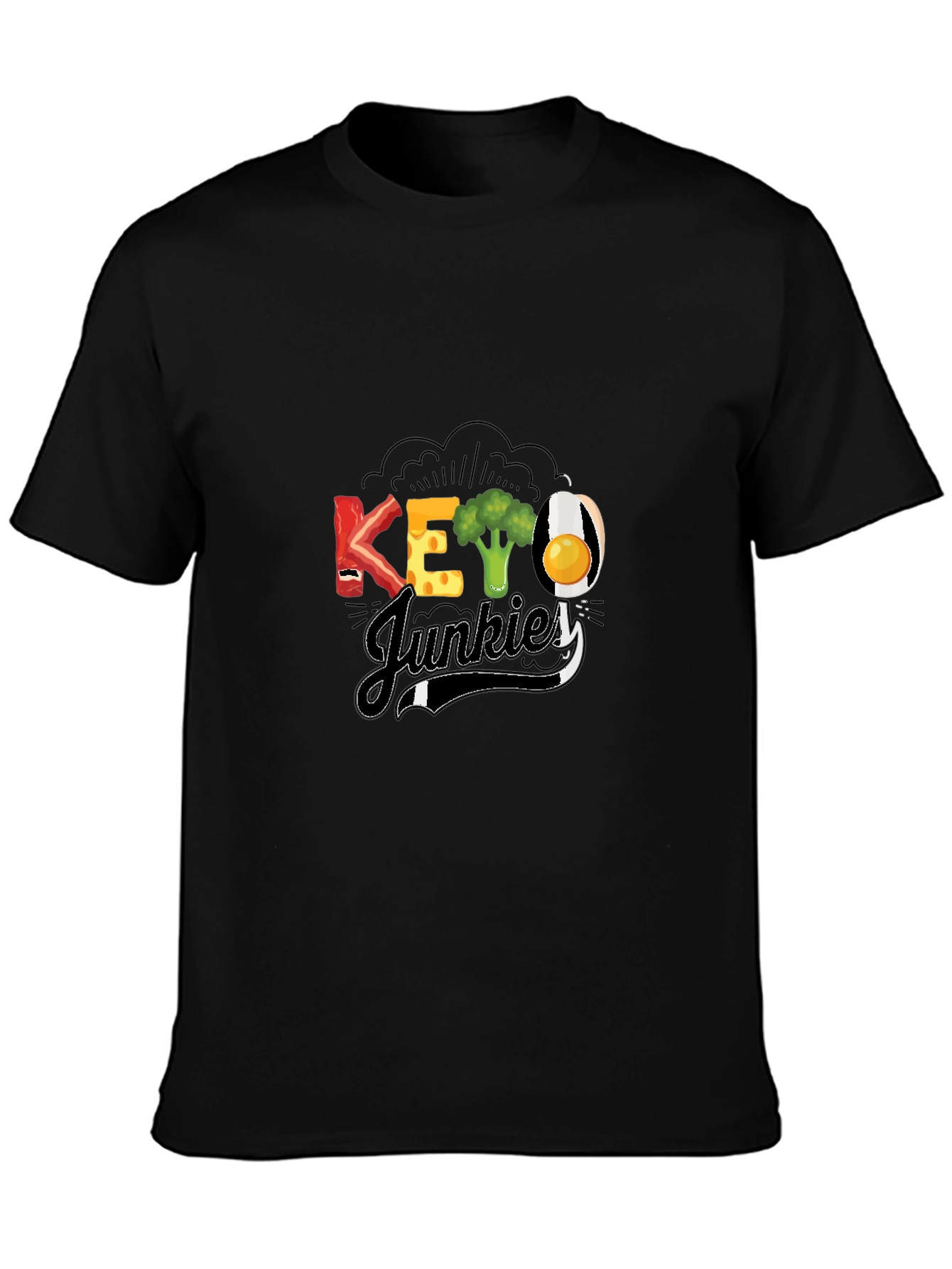 Keto Junkies Graphic Tee - Black Casual T-Shirt