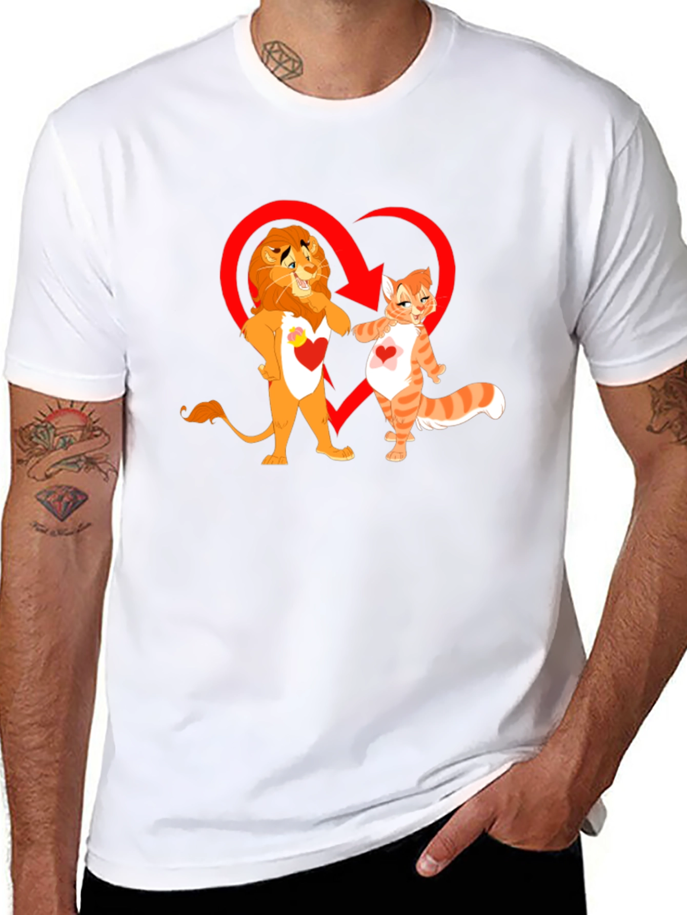 Lion and Cat Love T-Shirt