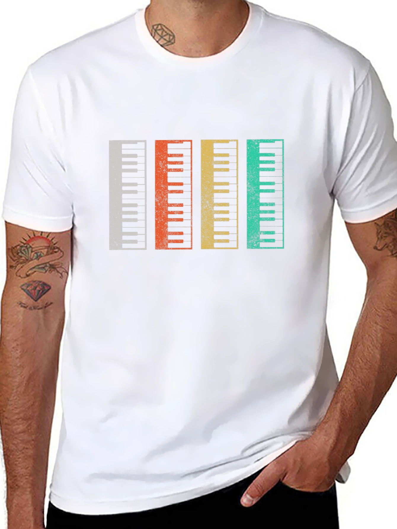 Retro Piano Keys T-Shirt Music Lover Gift