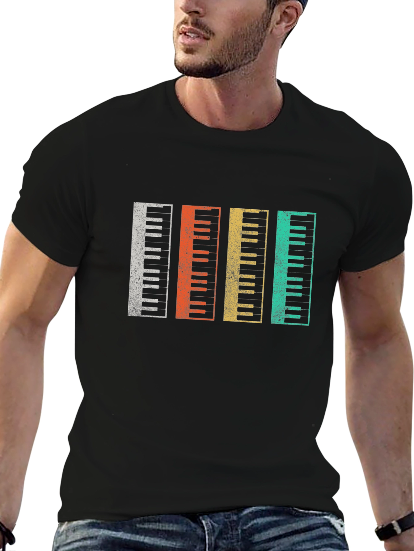 Retro Piano Keys T-Shirt Music Lover Gift