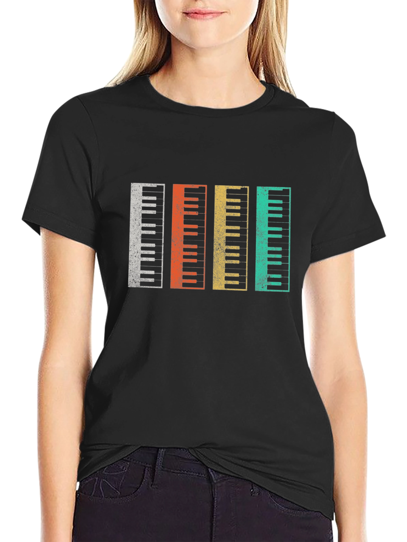 Retro Piano Keys T-Shirt Music Lover Gift