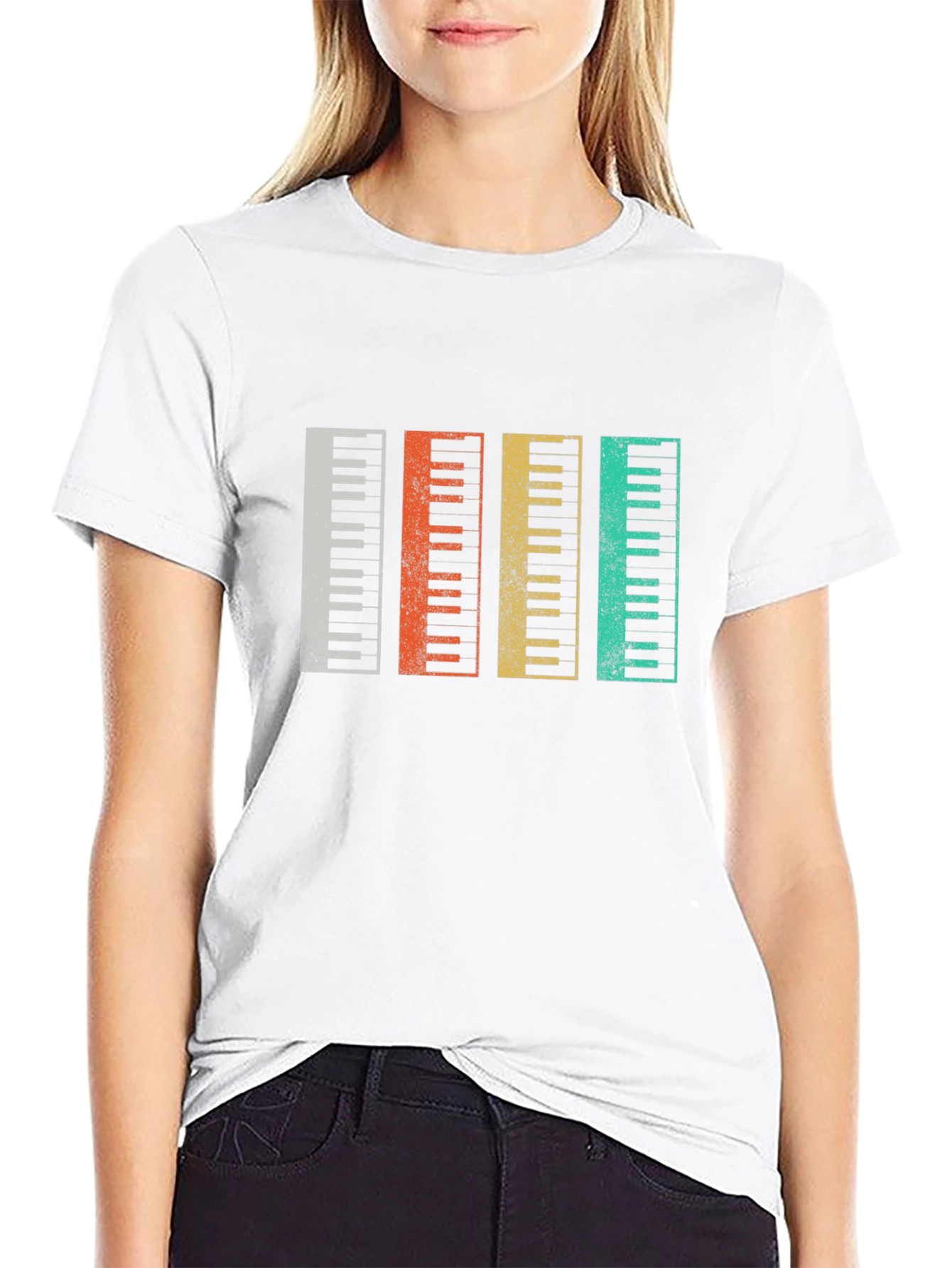 Retro Piano Keys T-Shirt Music Lover Gift