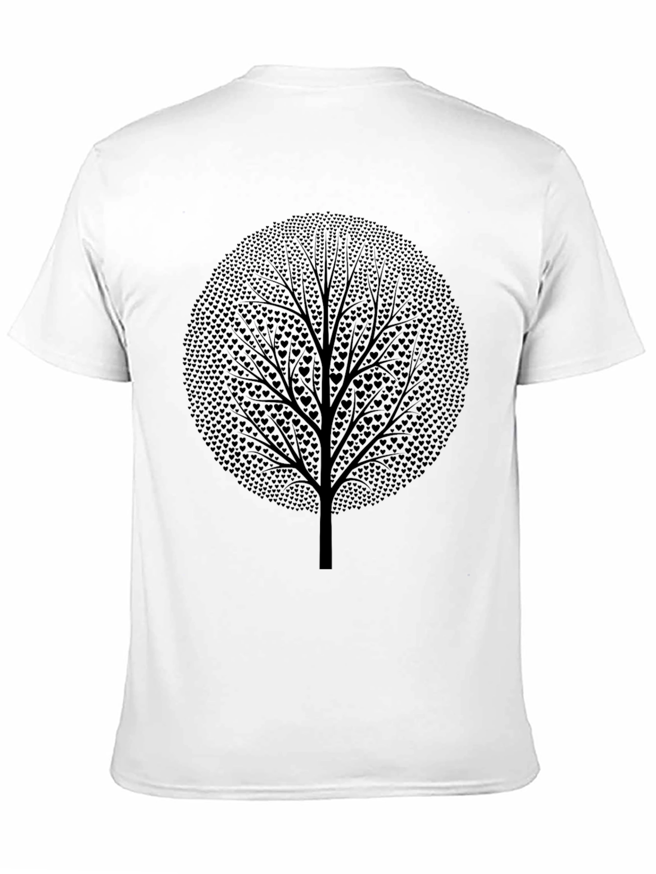 Heart Tree Black Graphic Tee - Nature Lovers T-Shirt