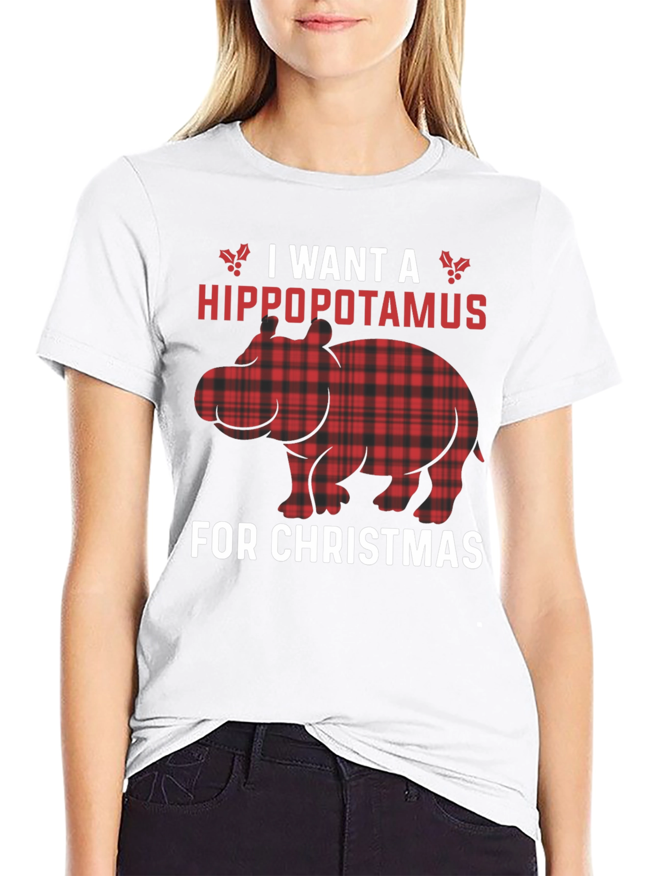 Hippopotamus Christmas T-Shirt