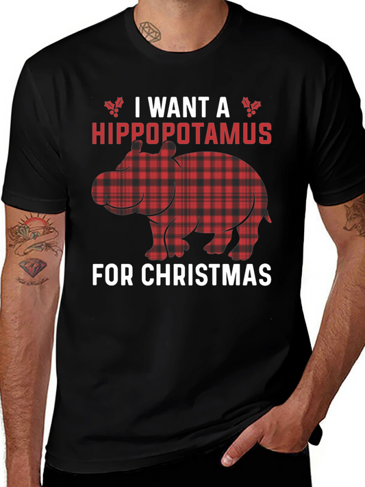Hippopotamus Christmas T-Shirt