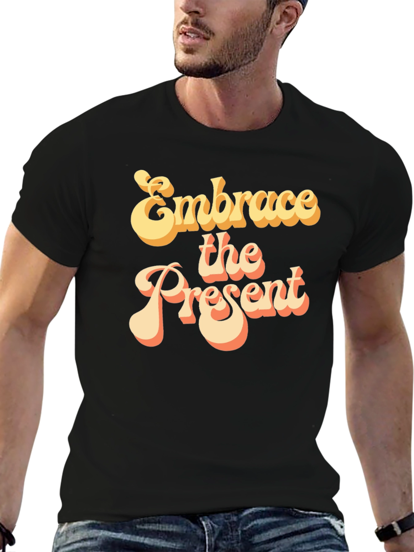 Embrace the Present Retro Graphic T-Shirt