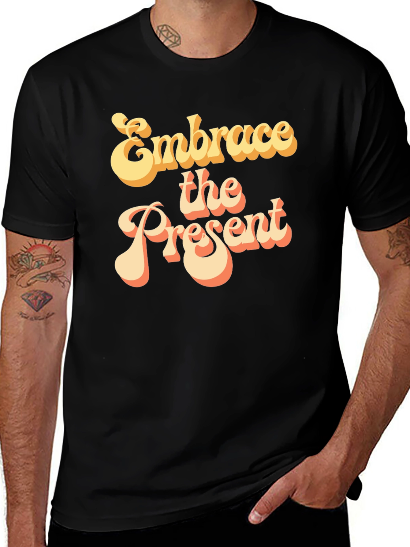 Embrace the Present Retro Graphic T-Shirt
