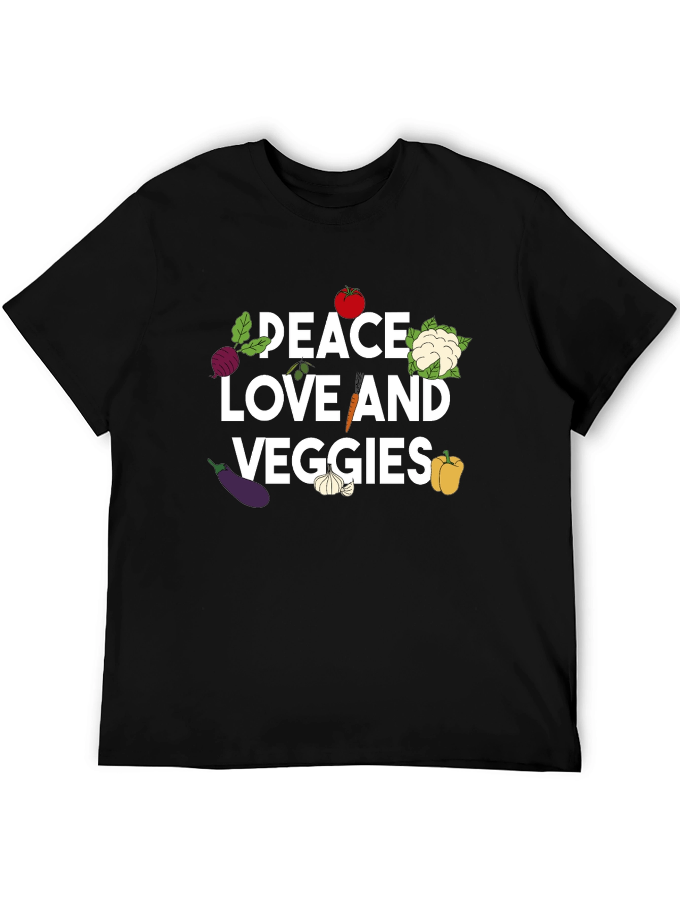 Peace Love Veggies Graphic Tee - Vegan T-Shirt