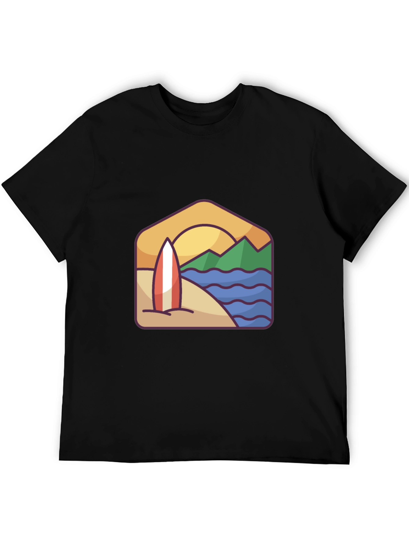 Beach Surfboard Graphic T-Shirt