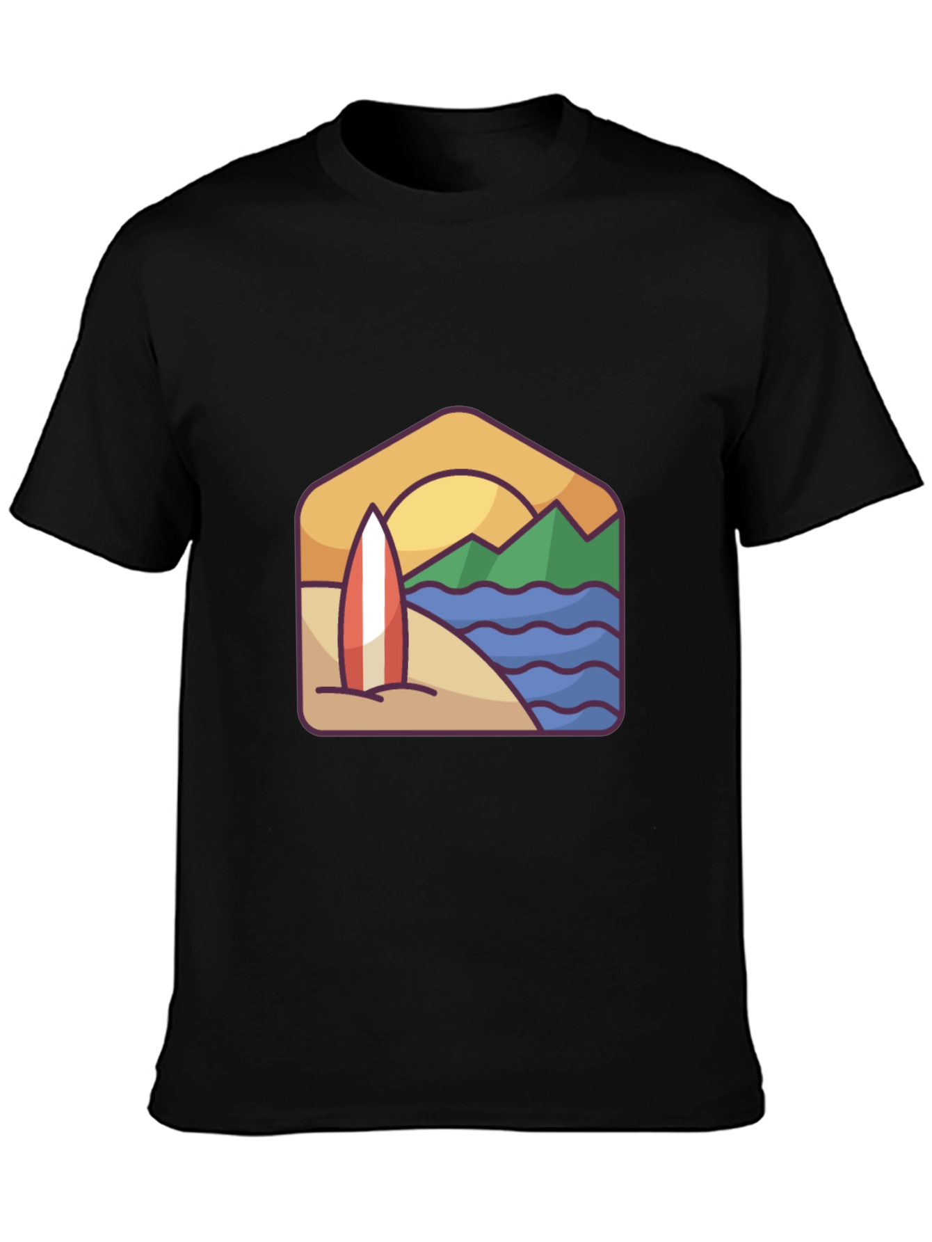 Beach Surfboard Graphic T-Shirt