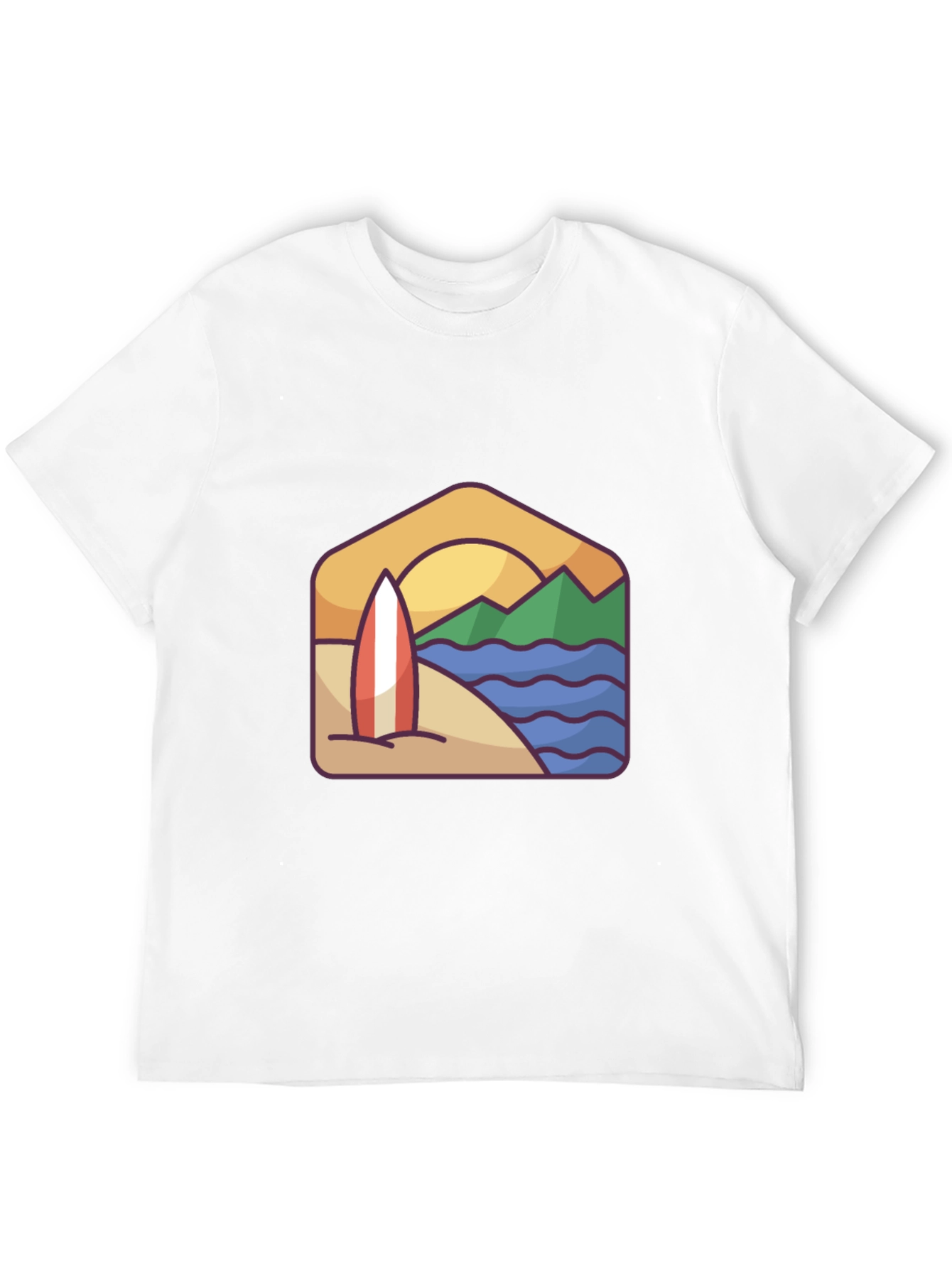 Beach Surfboard Graphic T-Shirt