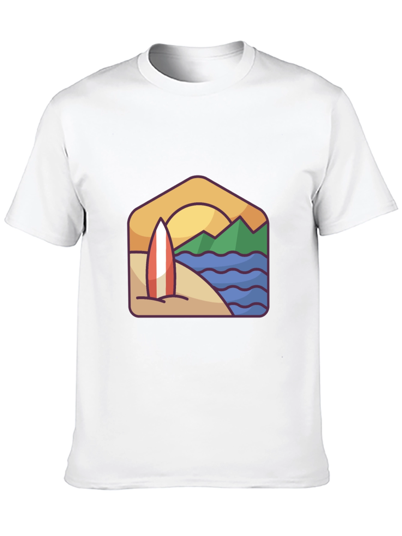 Beach Surfboard Graphic T-Shirt