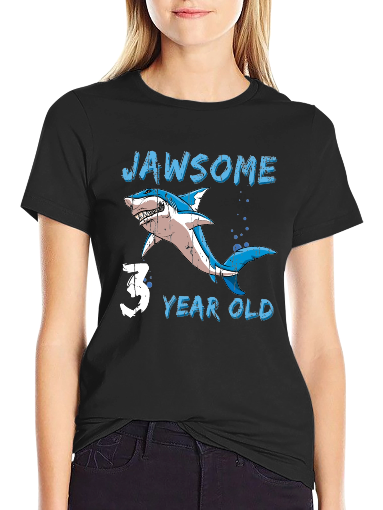 Jawsome 3 Year Old Shark Birthday T-Shirt