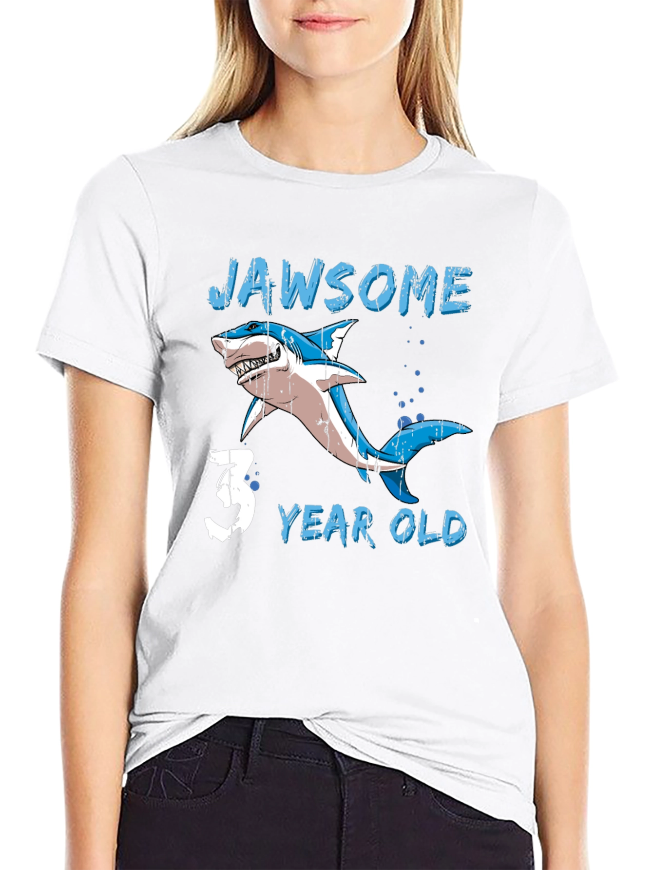 Jawsome 3 Year Old Shark Birthday T-Shirt