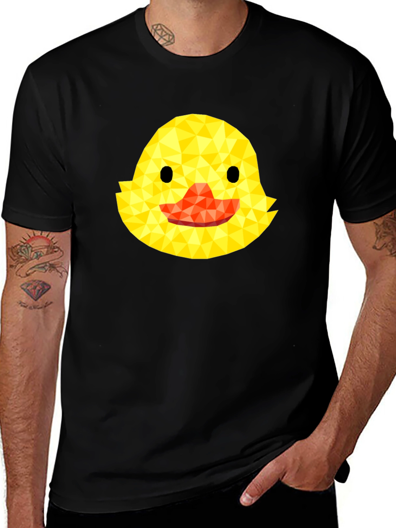 Geometric Duckling Black T-Shirt