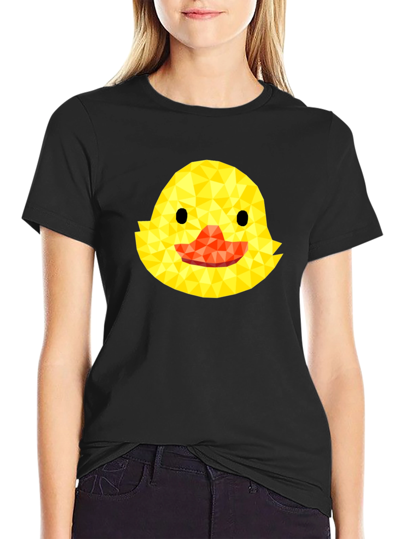 Geometric Duckling Black T-Shirt