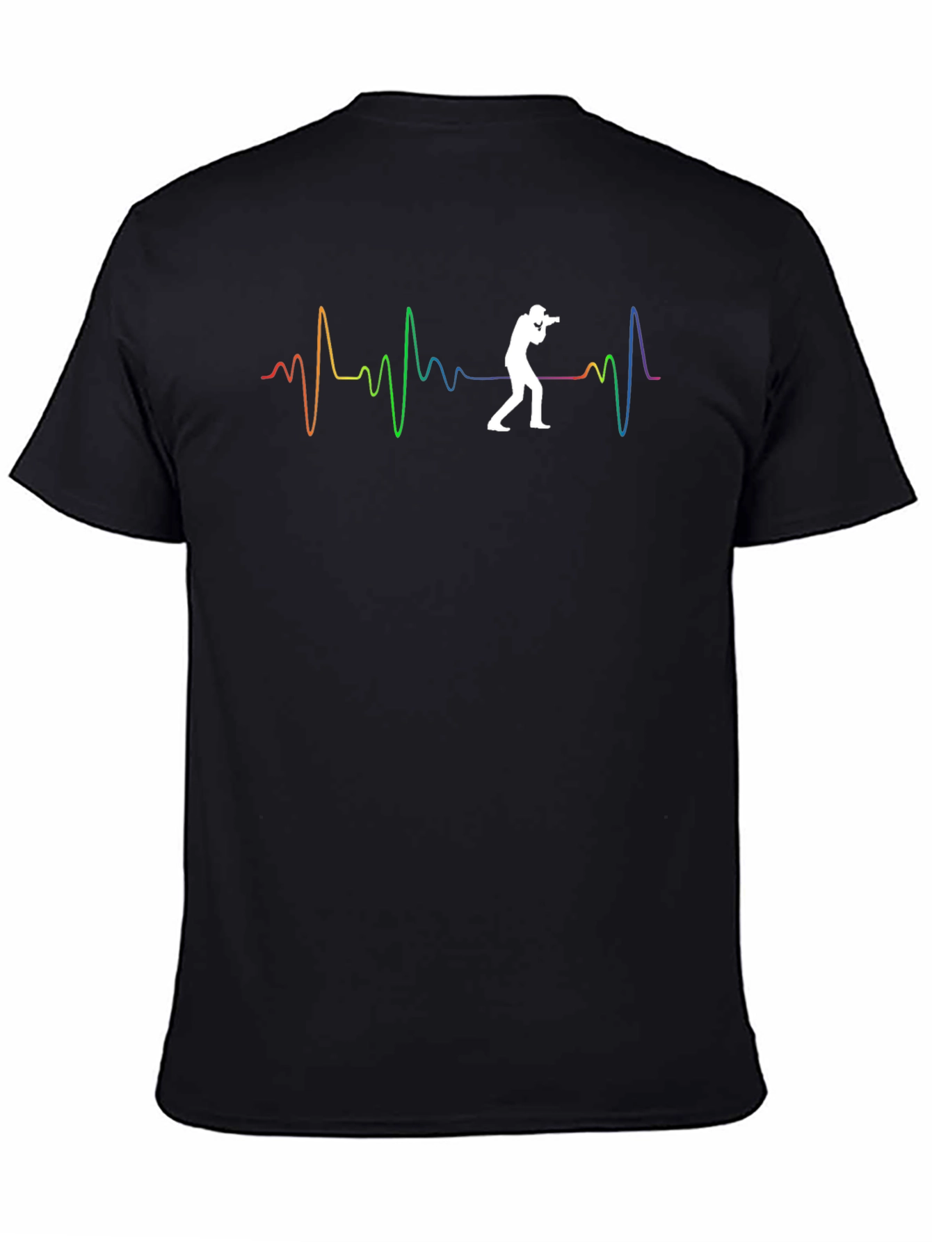 Photographer Heartbeat Graphic Tee - Black
