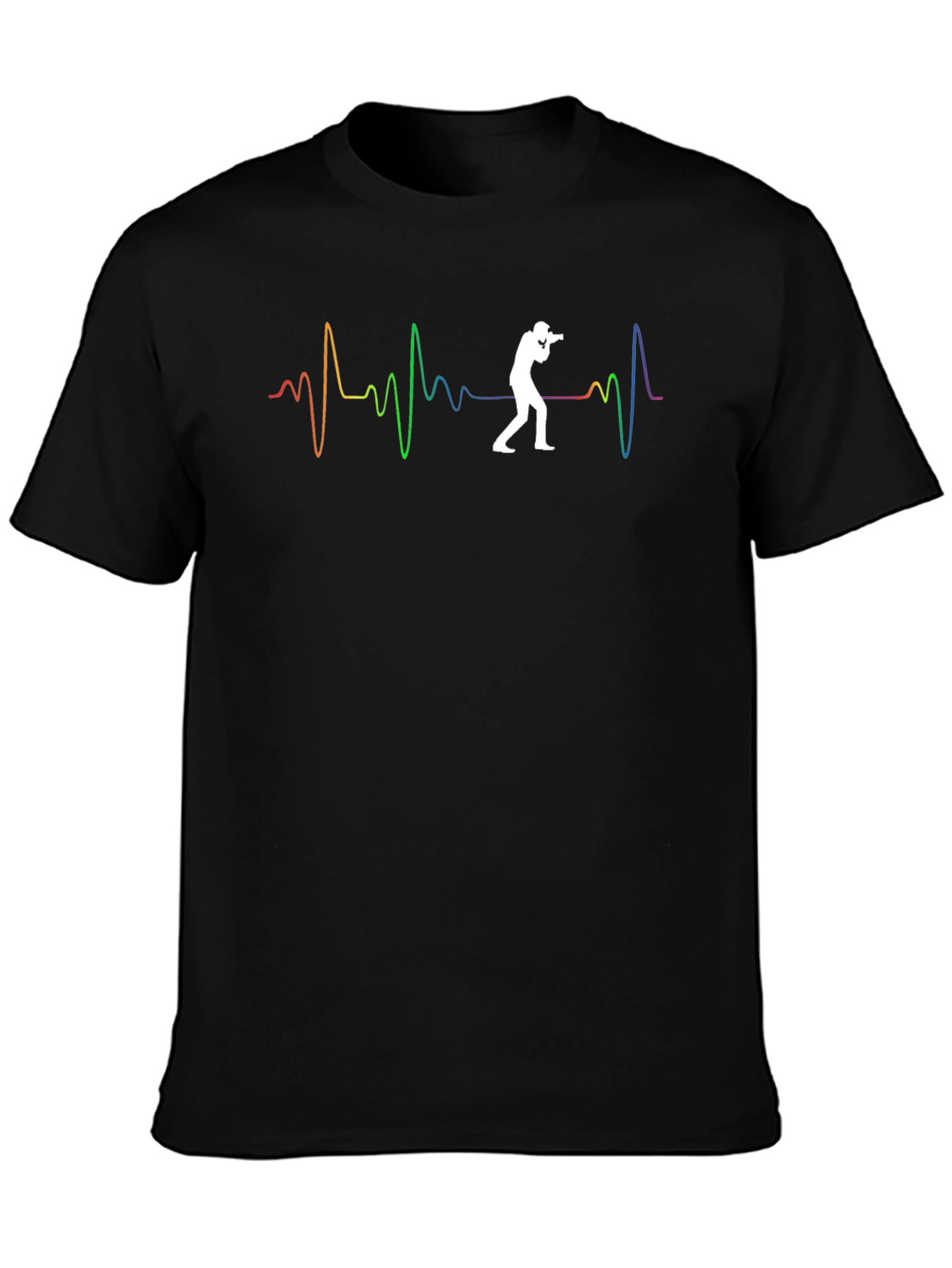 Photographer Heartbeat Graphic Tee - Black