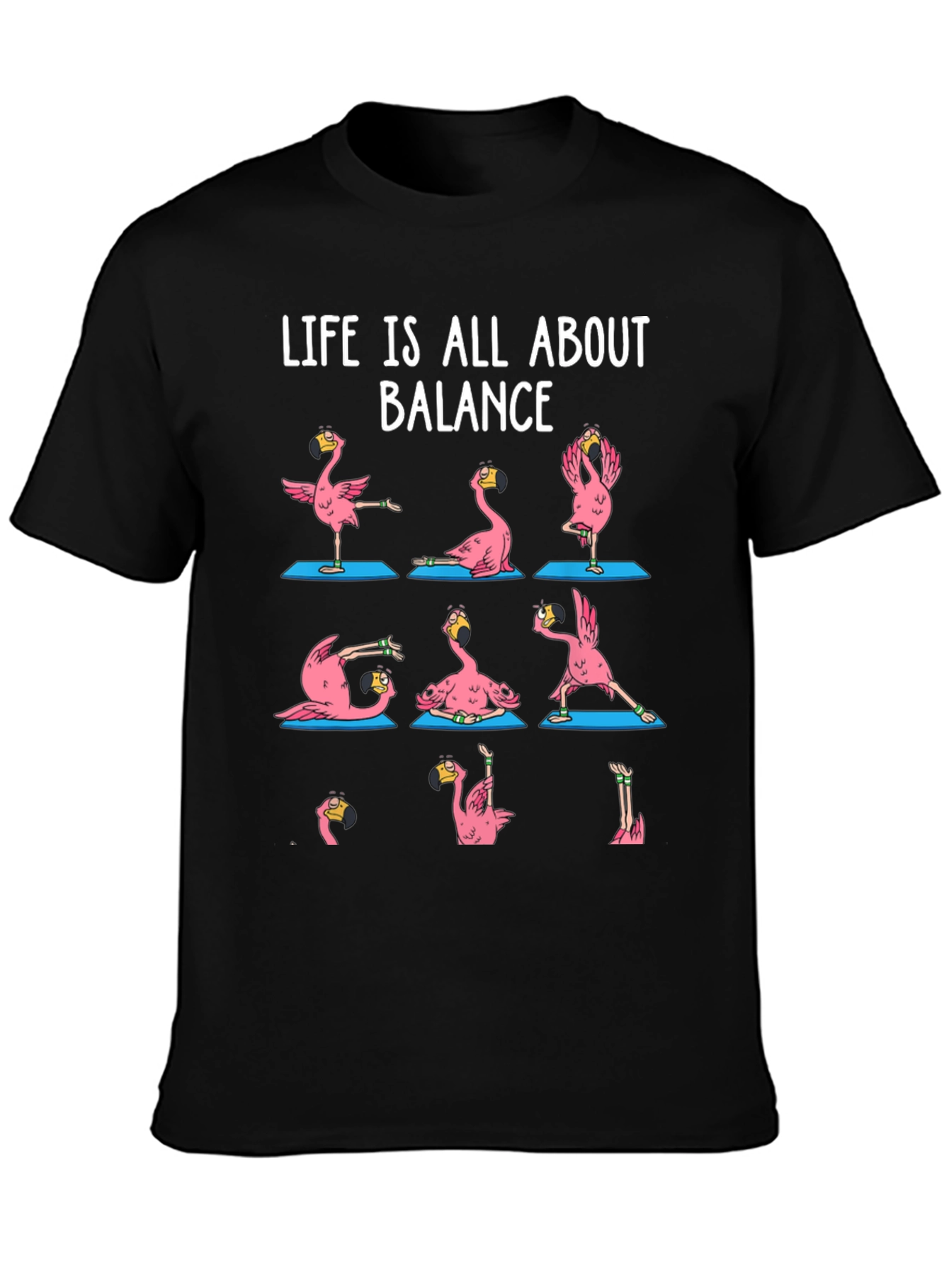 Yoga Flamingo Graphic Tee - Balance is Key