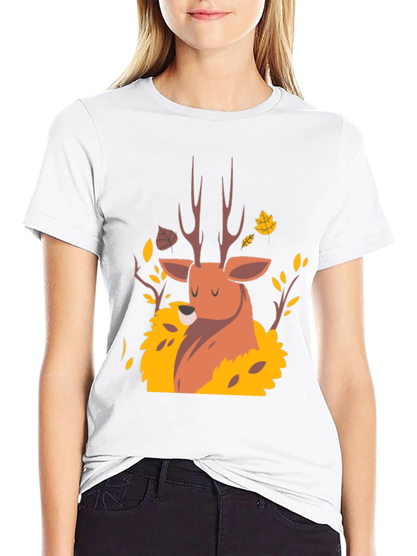 Autumn Deer Graphic Tee - Stylish Fall Design