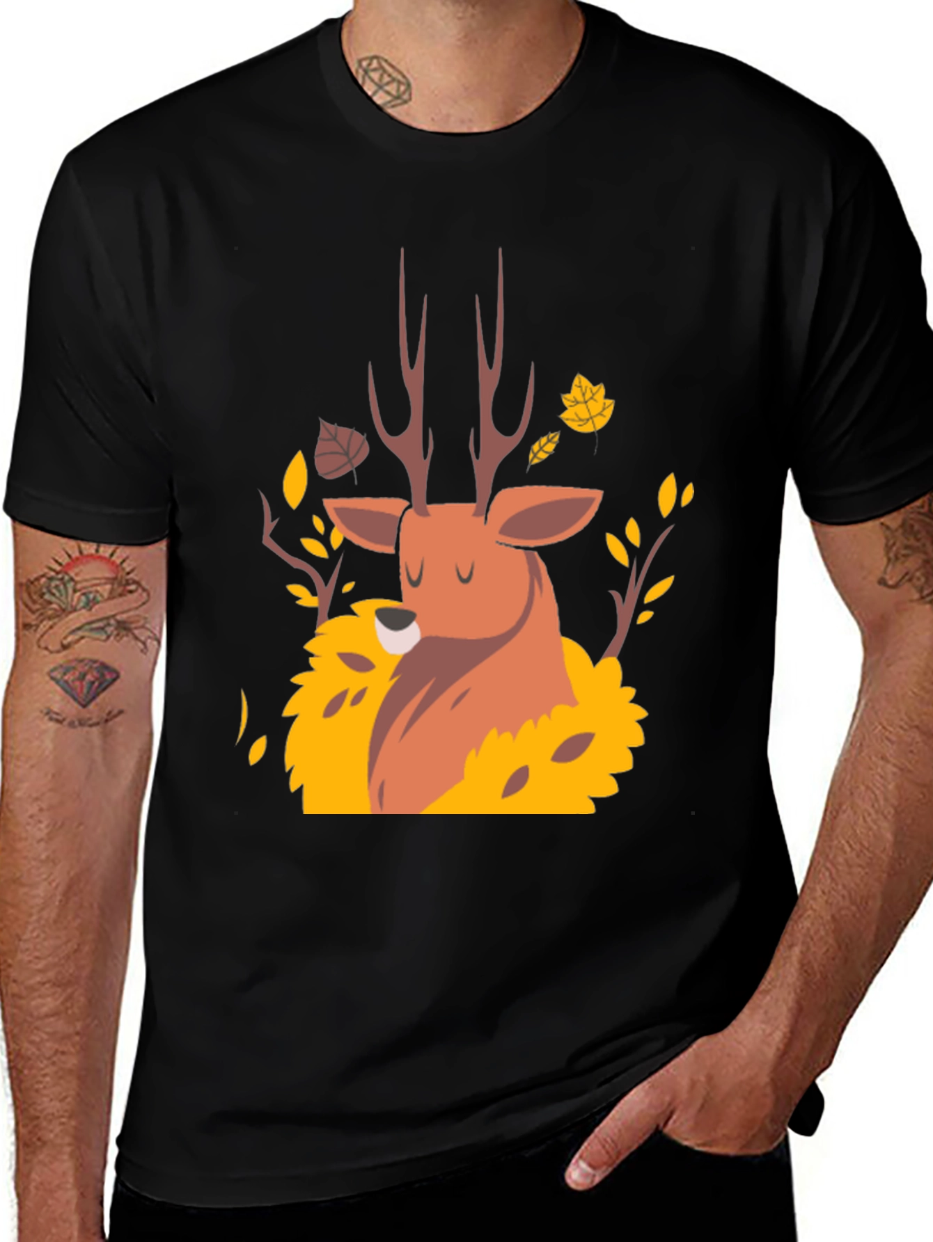 Autumn Deer Graphic Tee - Stylish Fall Design