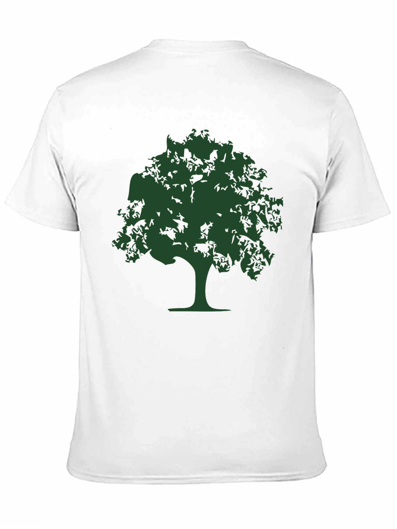 Nature Tree Graphic Tee - Black Cotton Casual T-Shirt