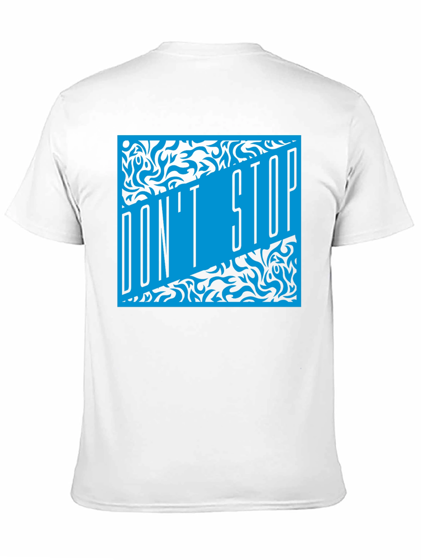 Dont Stop Black T-Shirt with Blue Graphic Design