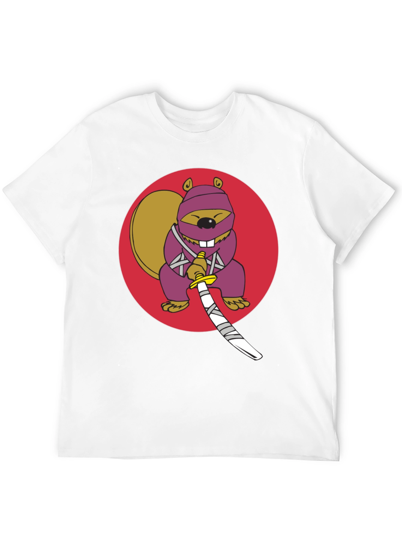 Ninja Squirrel Graphic Tee - Black Cotton T-Shirt