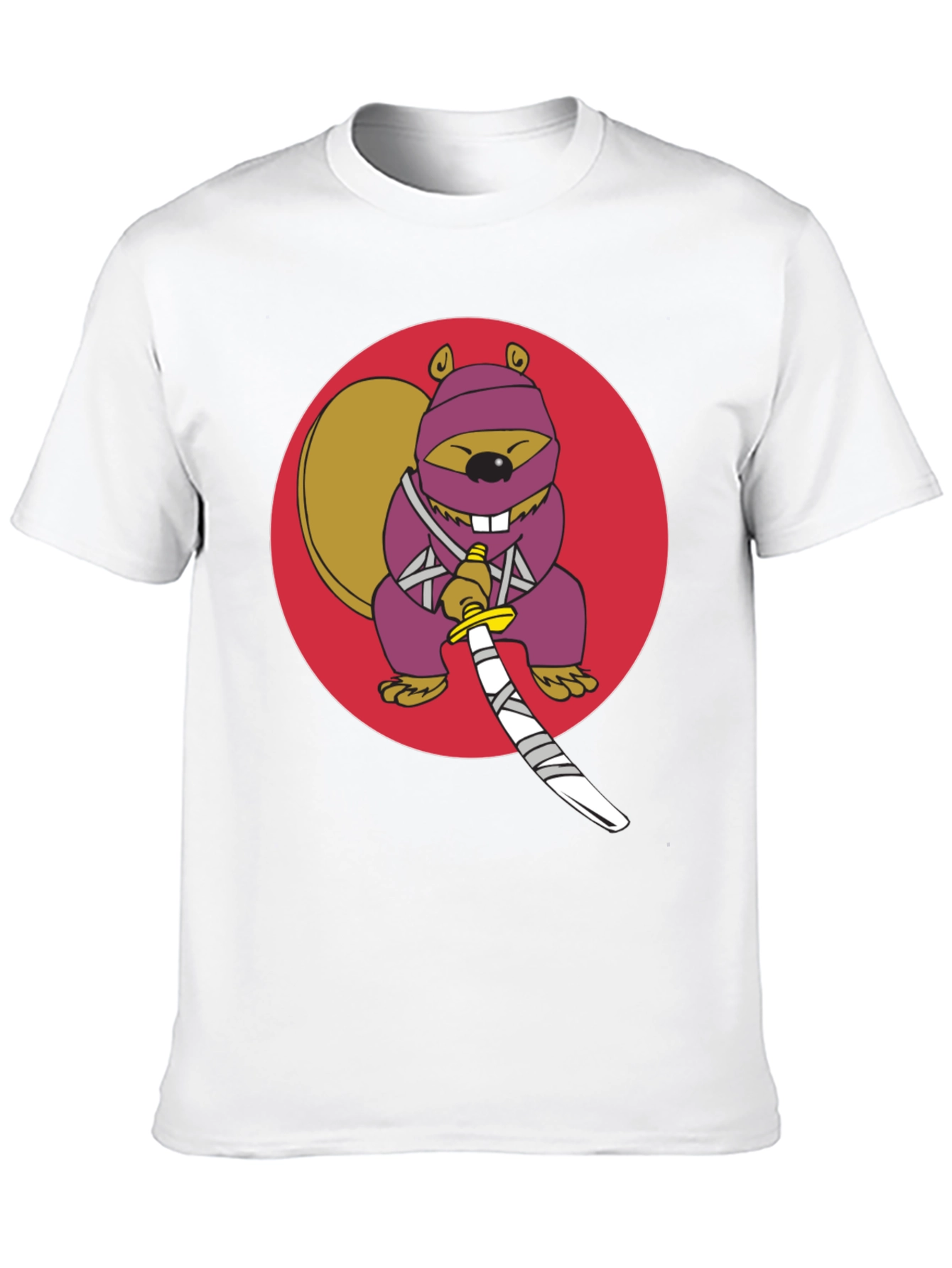 Ninja Squirrel Graphic Tee - Black Cotton T-Shirt
