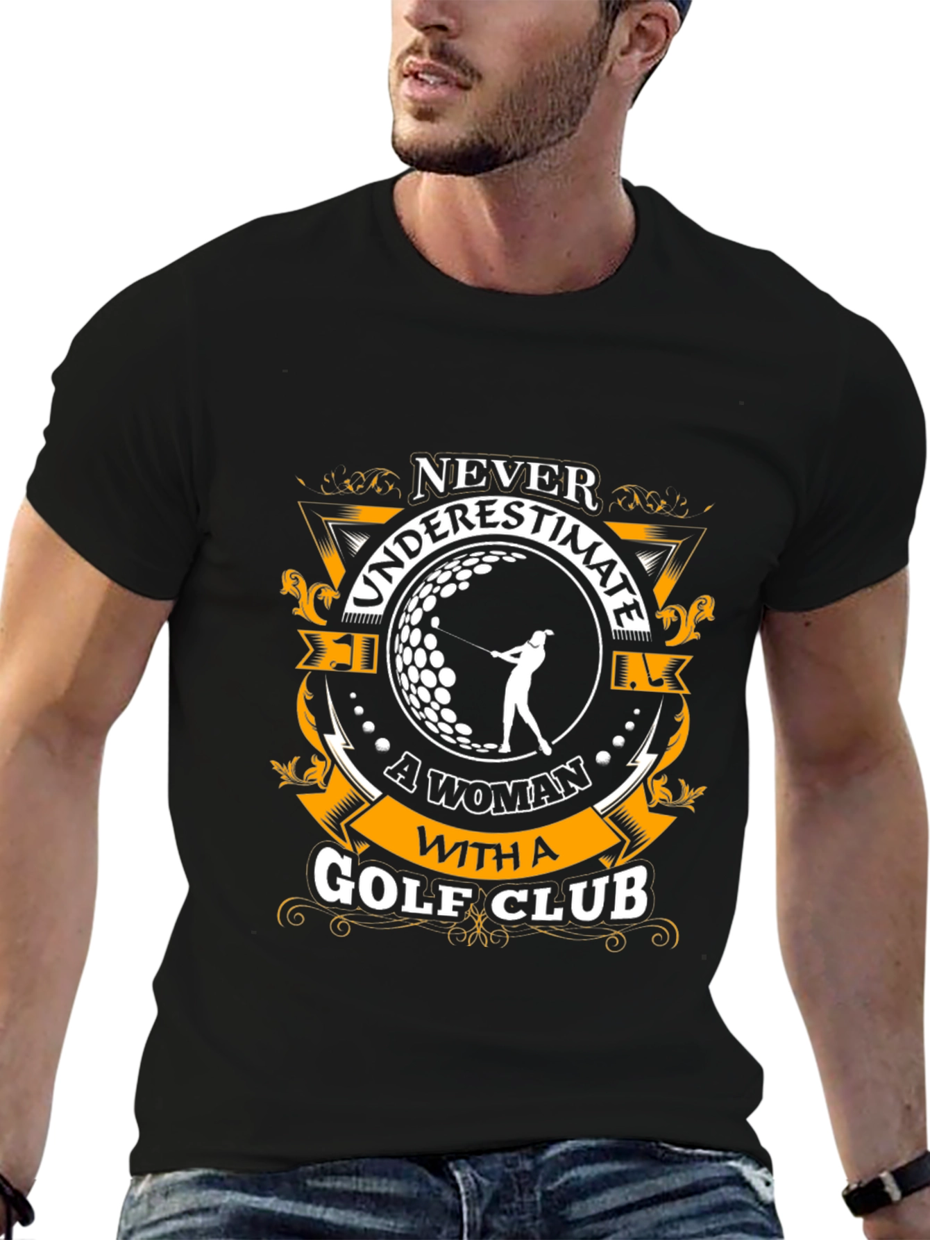 Never Underestimate a Woman Golf Club Graphic Tee