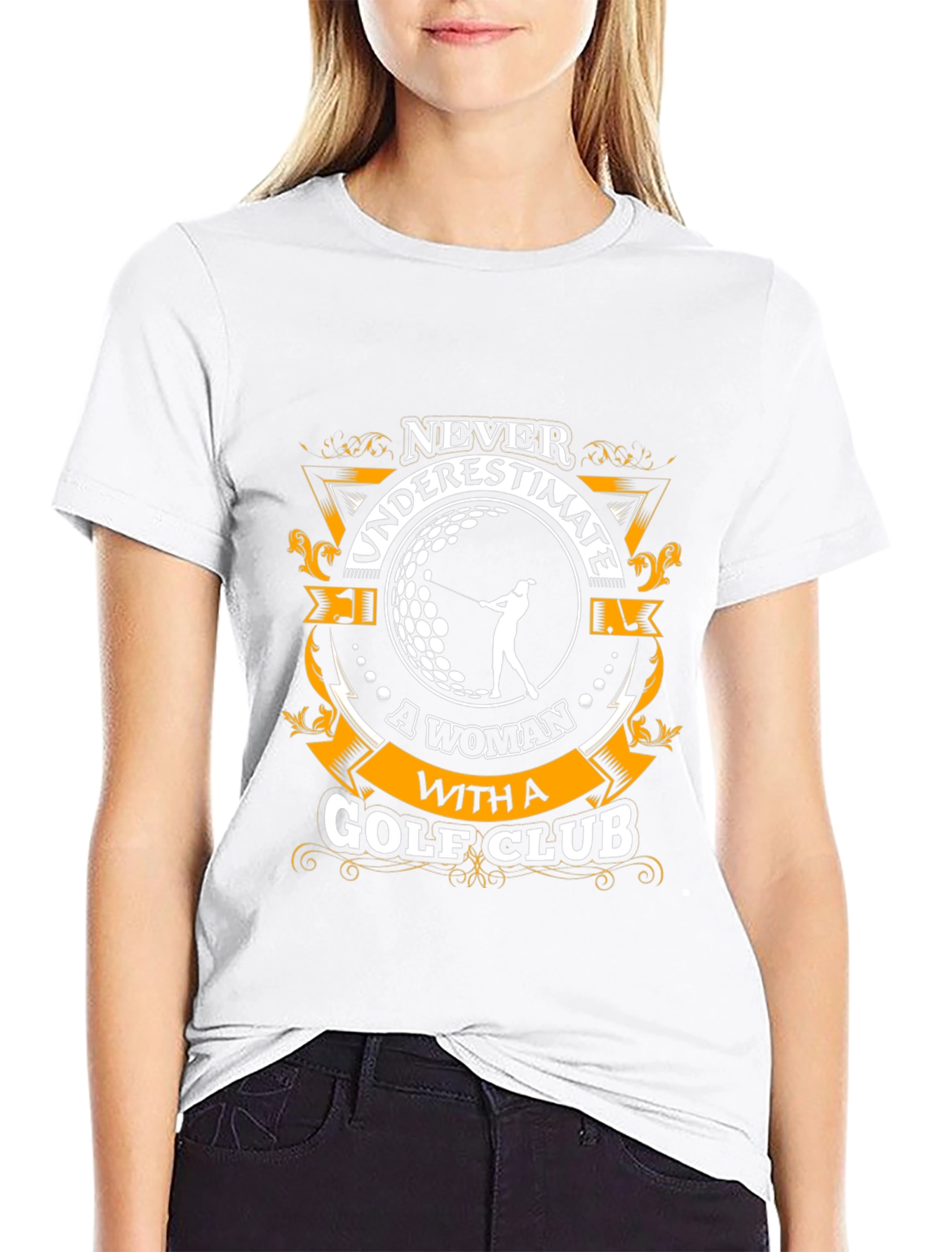 Never Underestimate a Woman Golf Club Graphic Tee