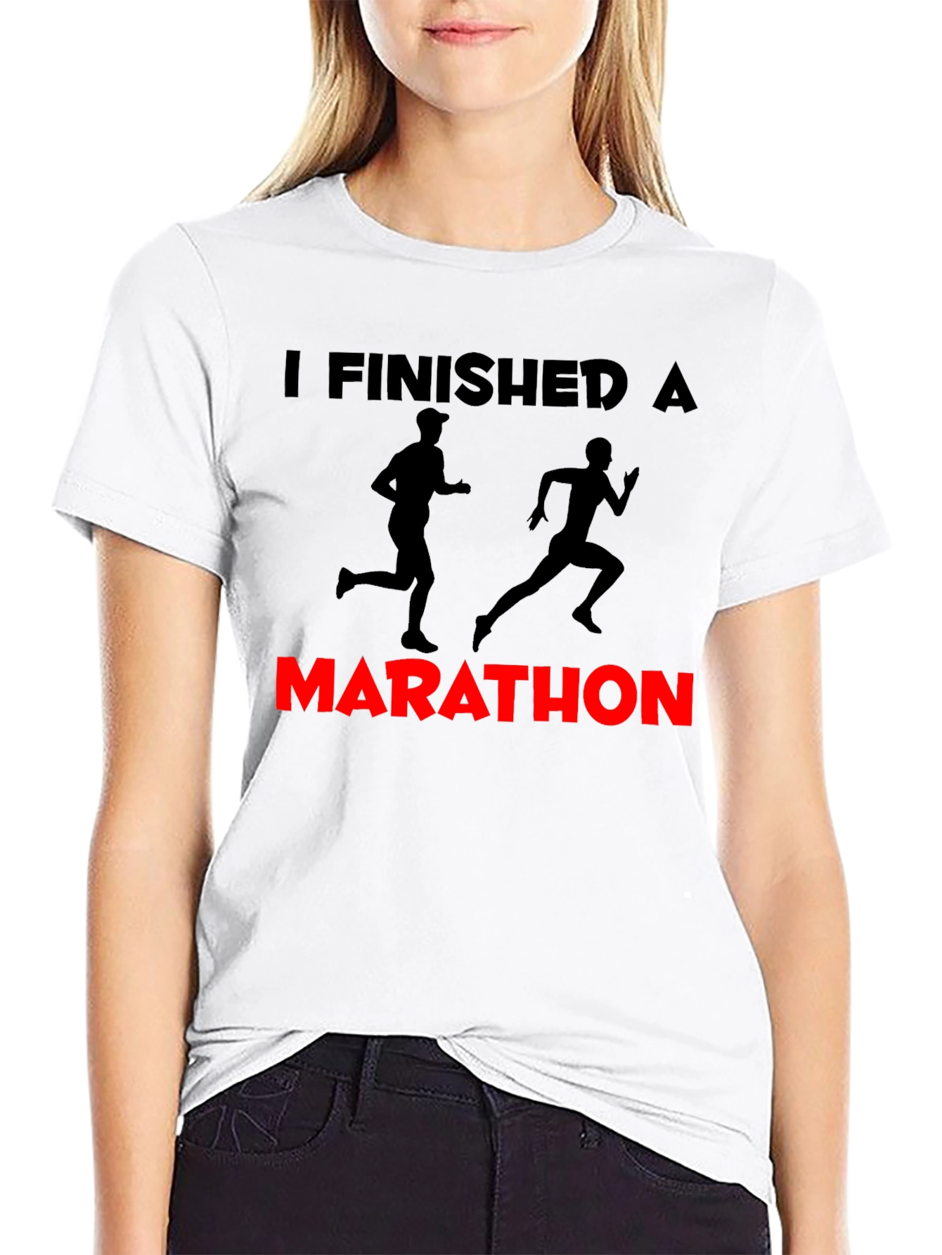 I Finished a Marathon Black Graphic Tee