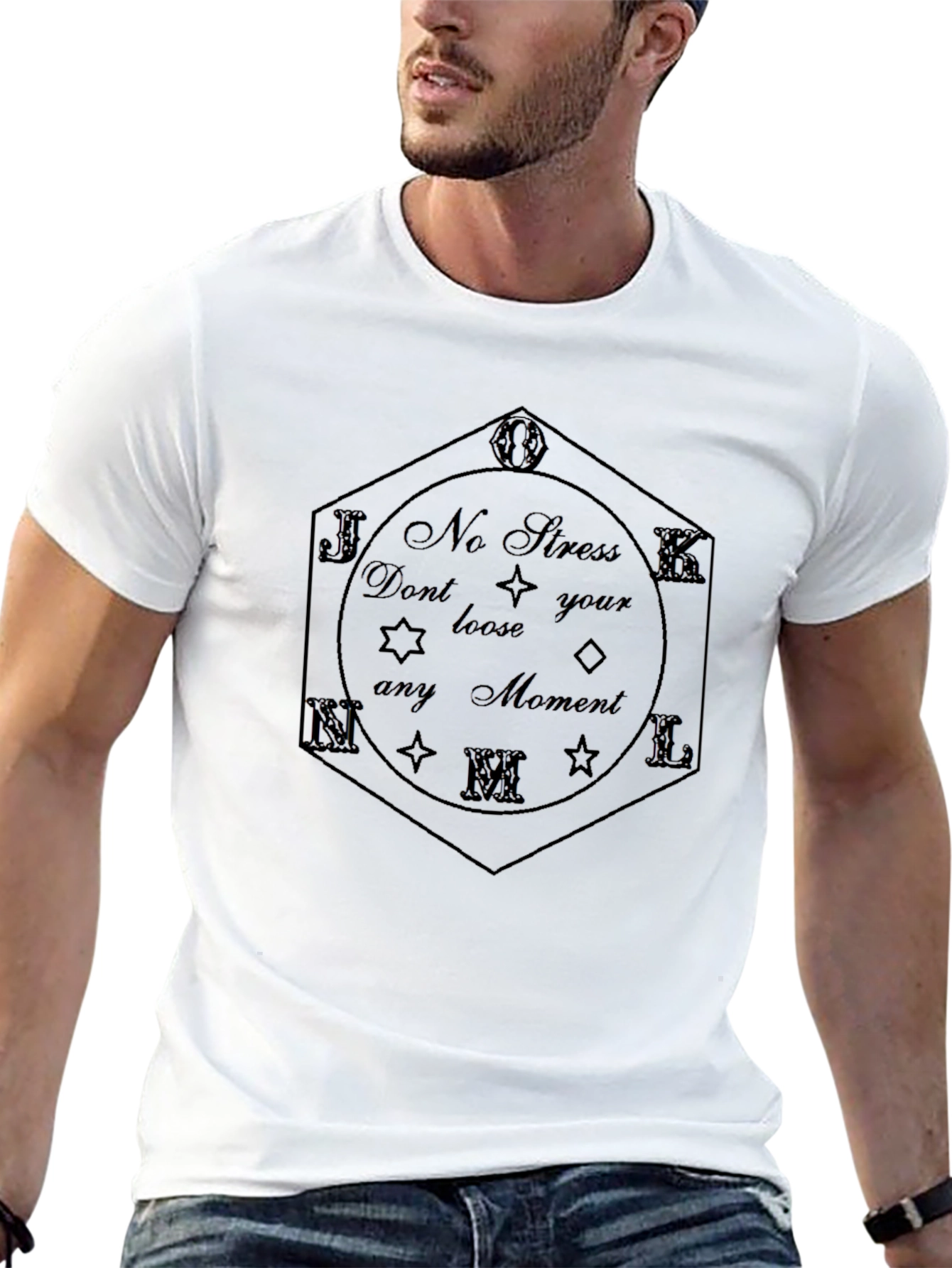 No Stress Black Graphic Tee