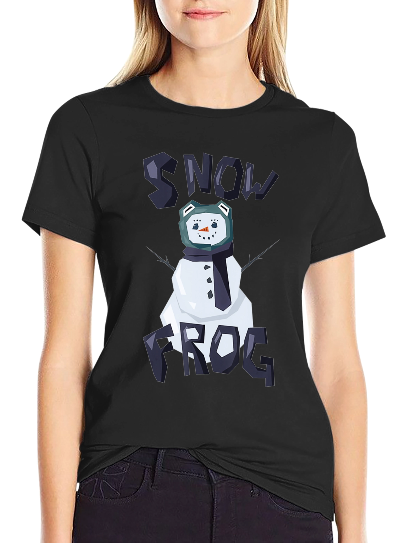 Snow Frog Graphic Tee - Funny Winter T-Shirt