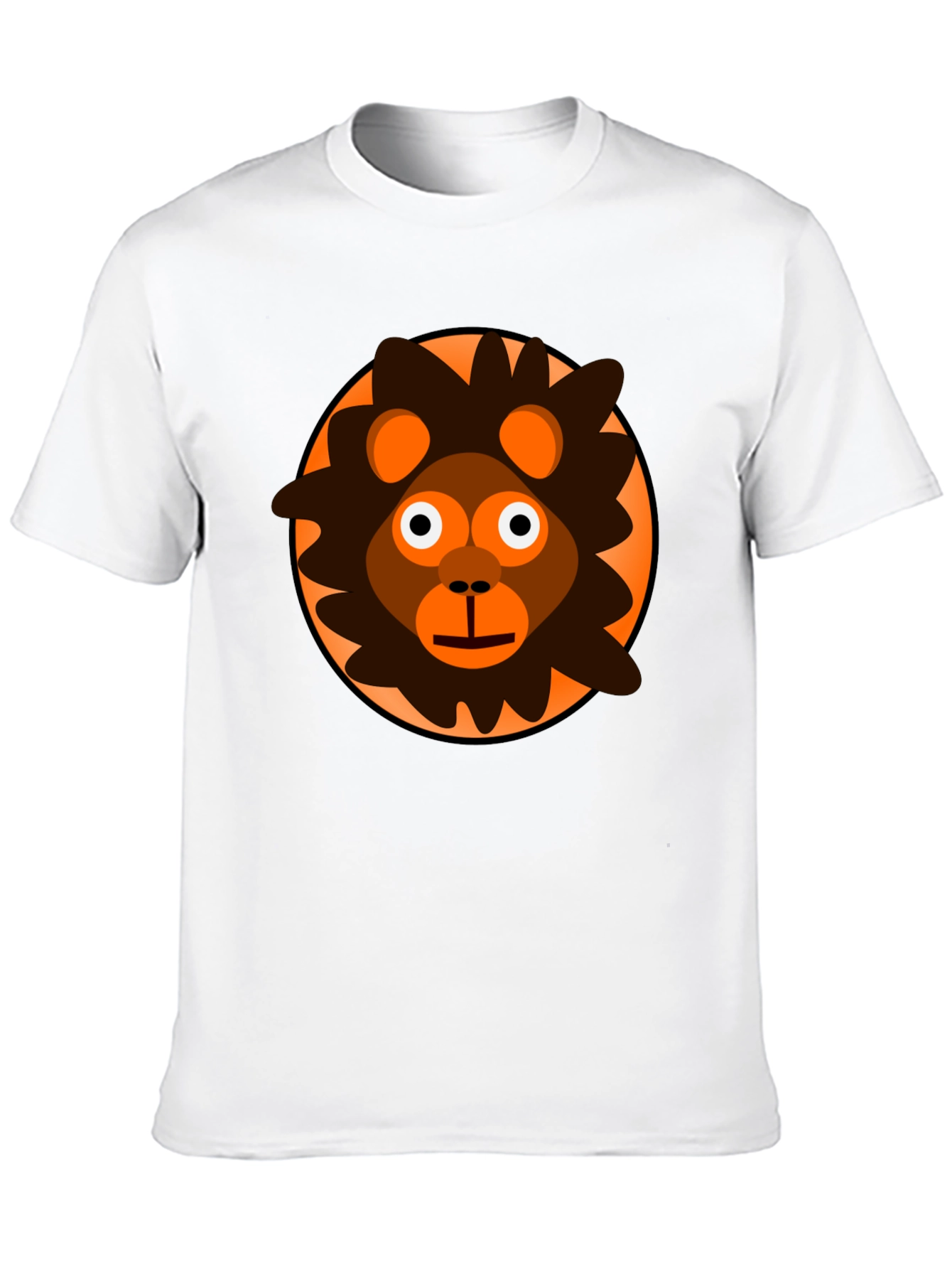 Cartoon Lion Graphic Black T-Shirt