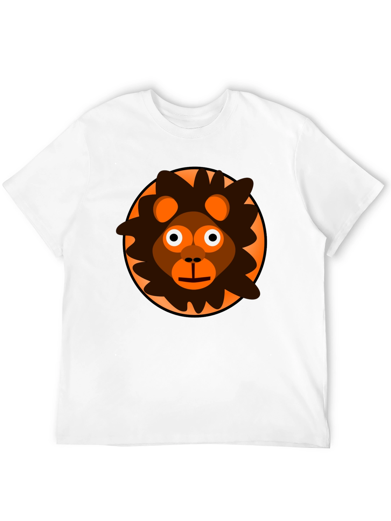 Cartoon Lion Graphic Black T-Shirt