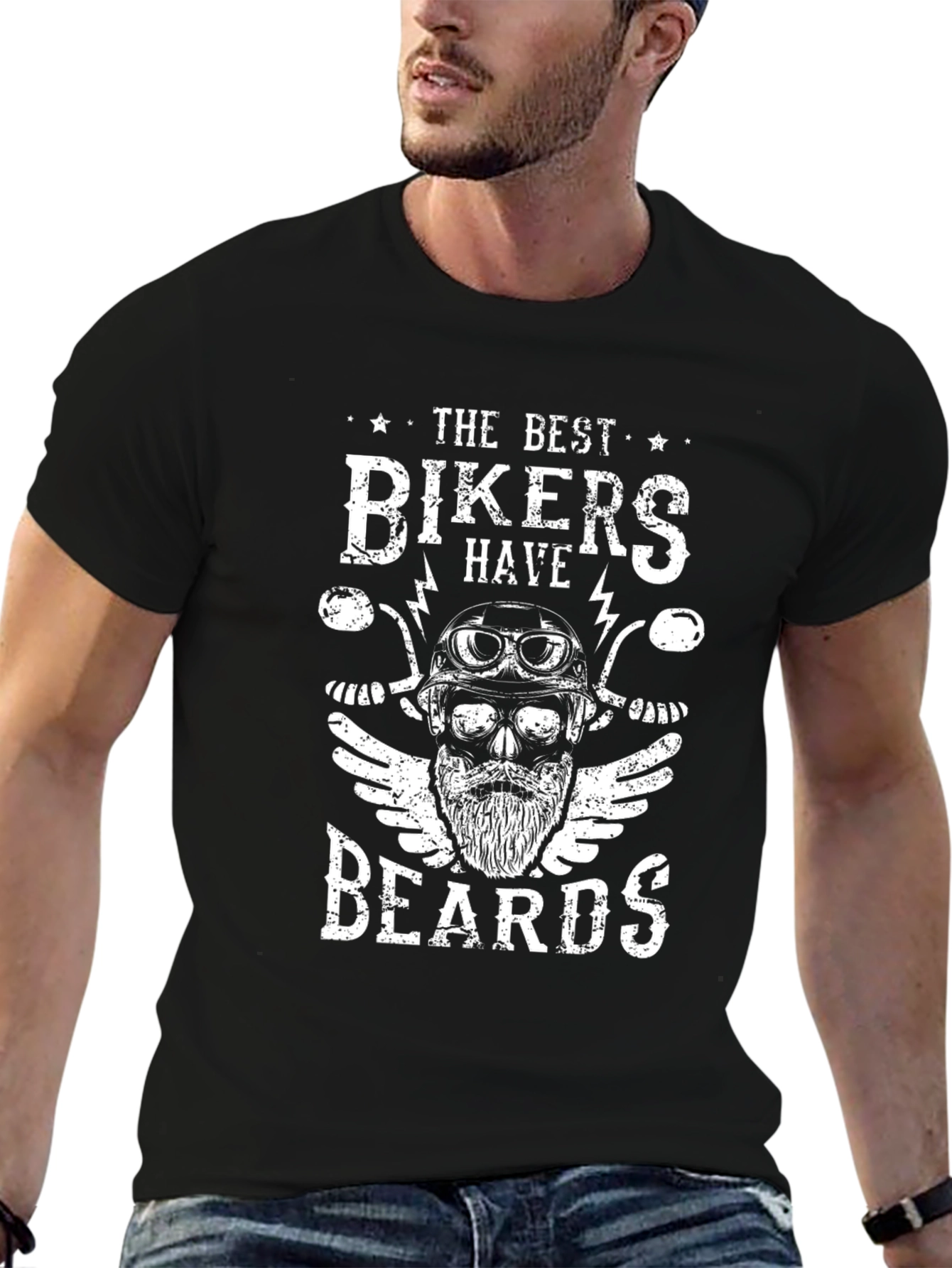 The Best Bikers Have Beards Black T-Shirt