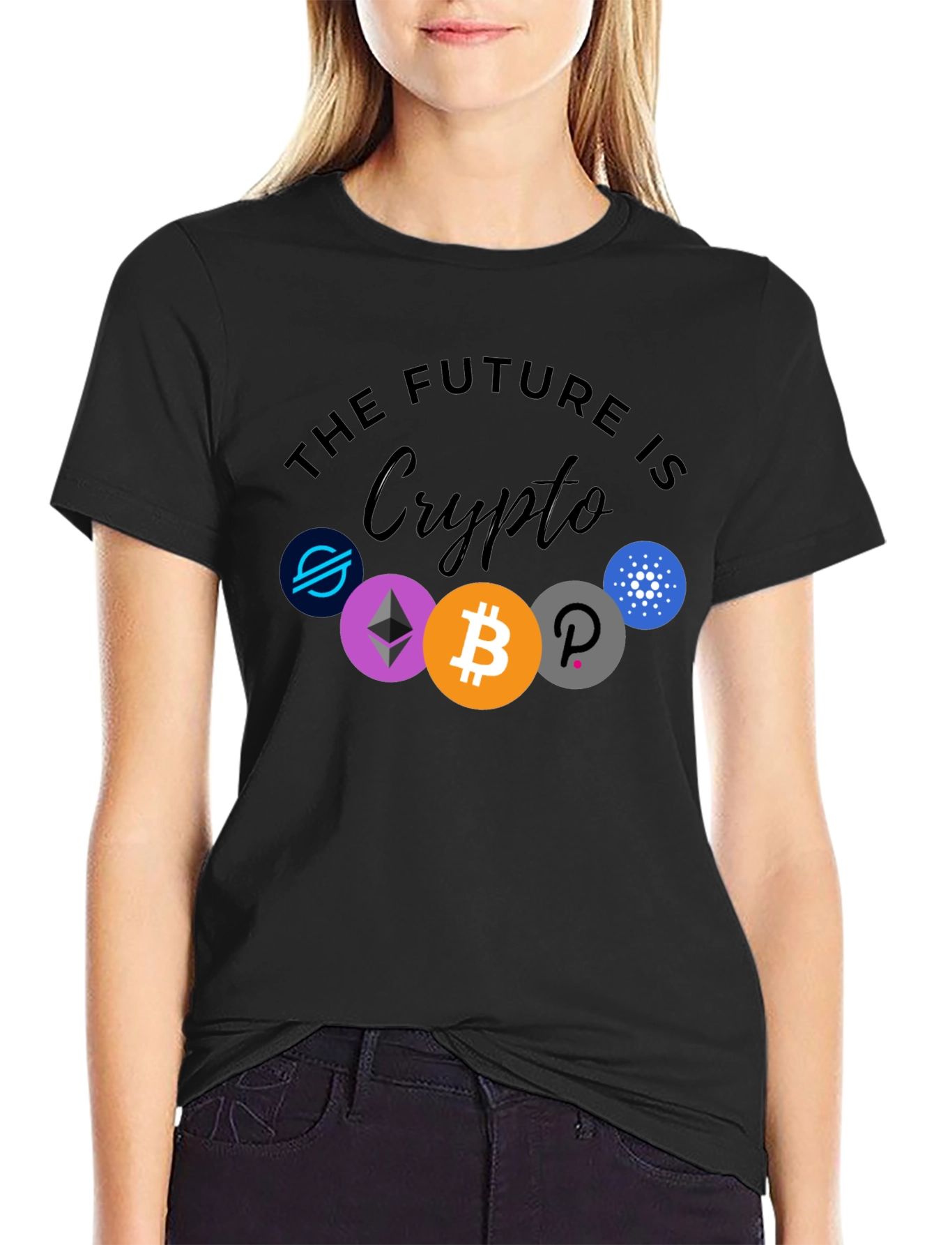 The Future is Crypto Black Graphic Tee