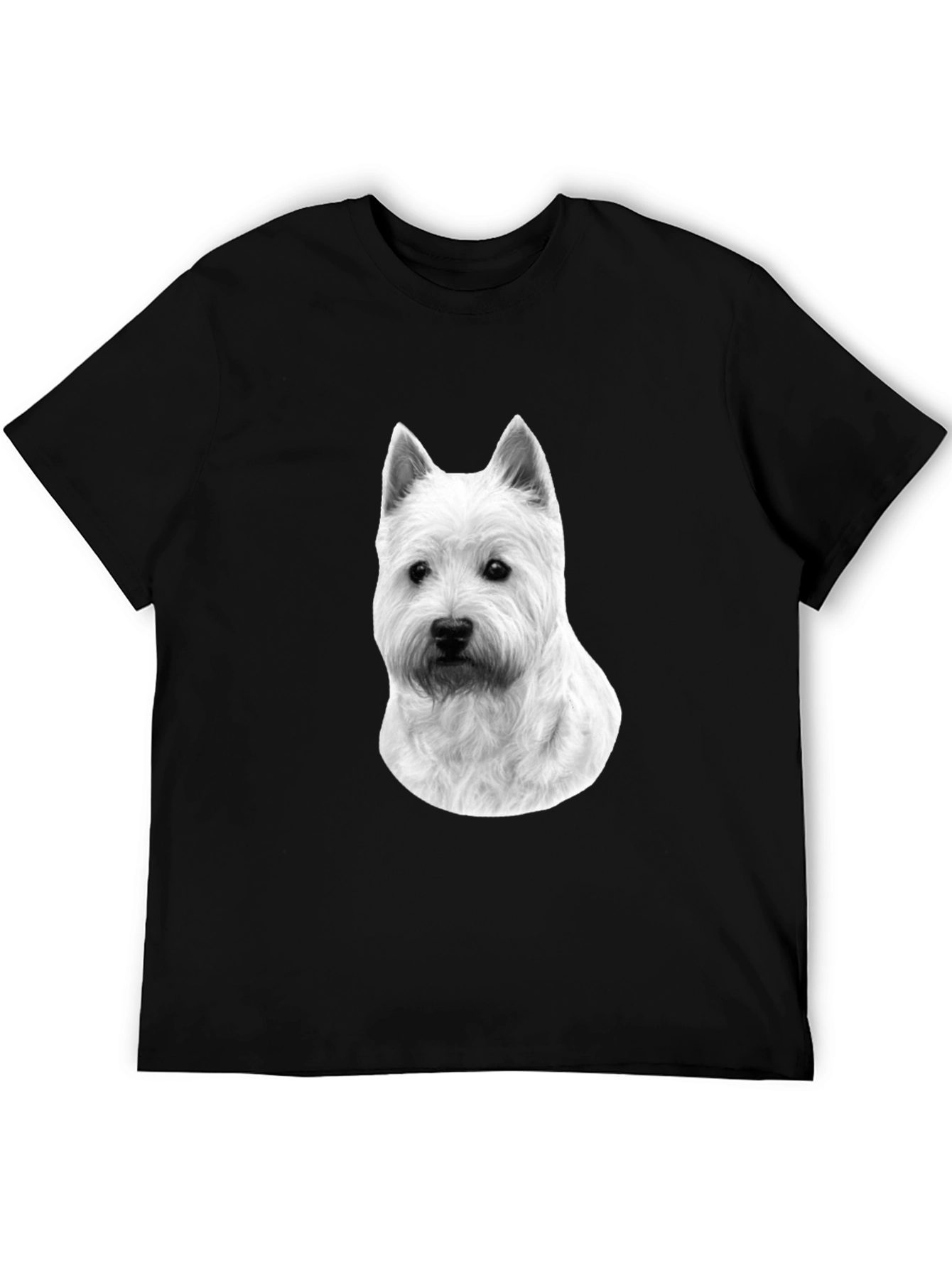 Westie Dog Graphic T-Shirt - Black Cotton Tee