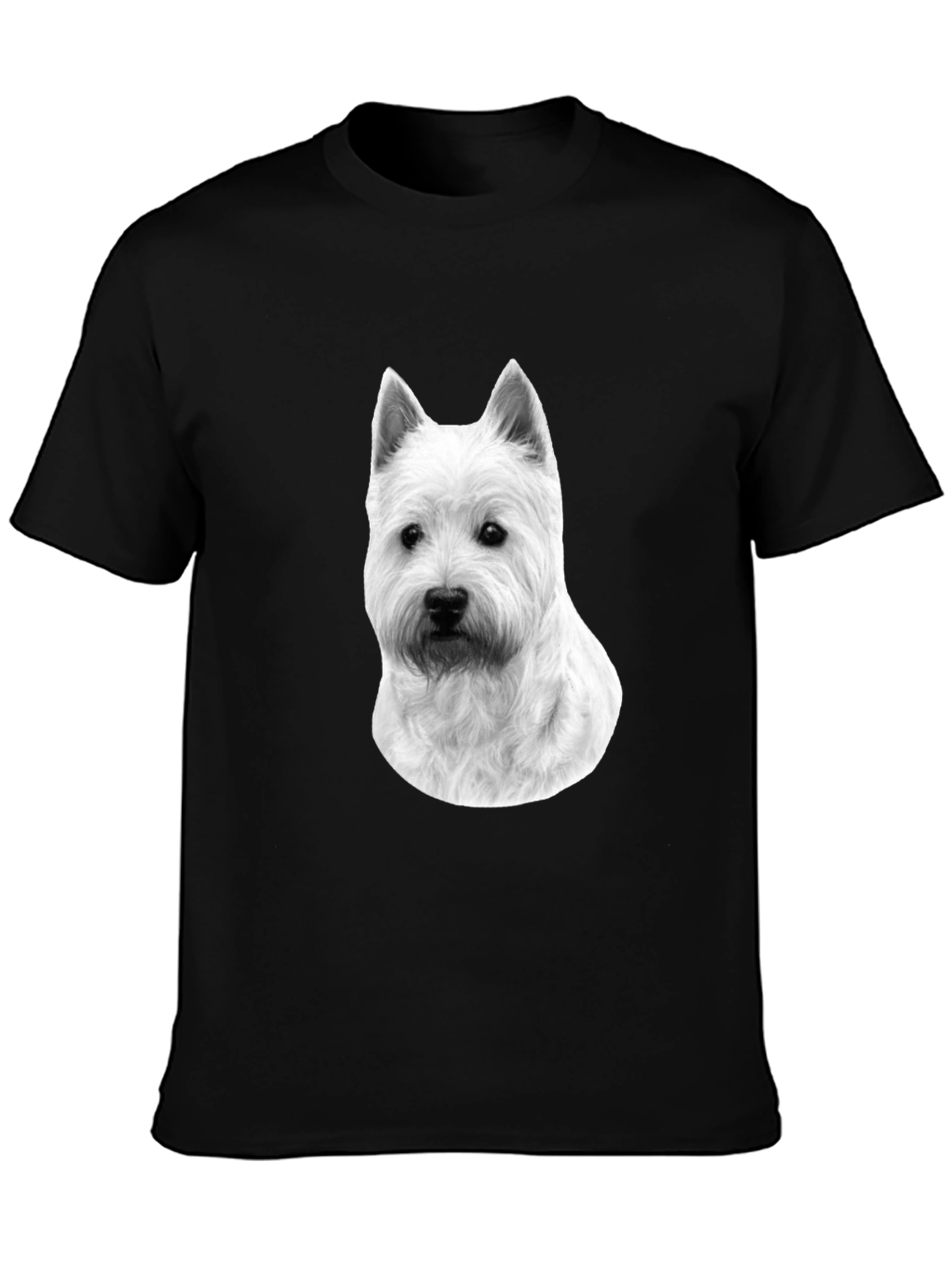 Westie Dog Graphic T-Shirt - Black Cotton Tee
