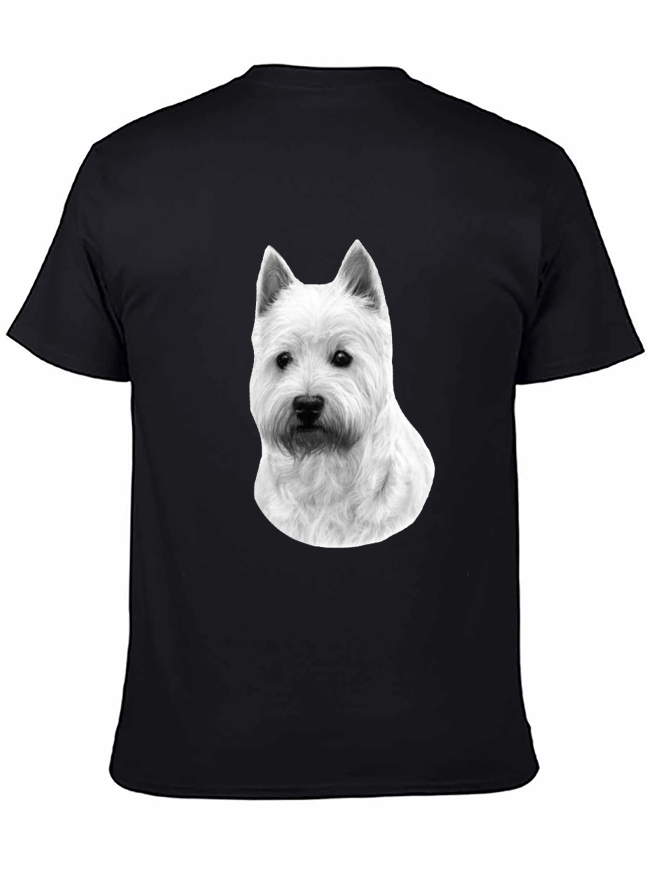 Westie Dog Graphic T-Shirt - Black Cotton Tee