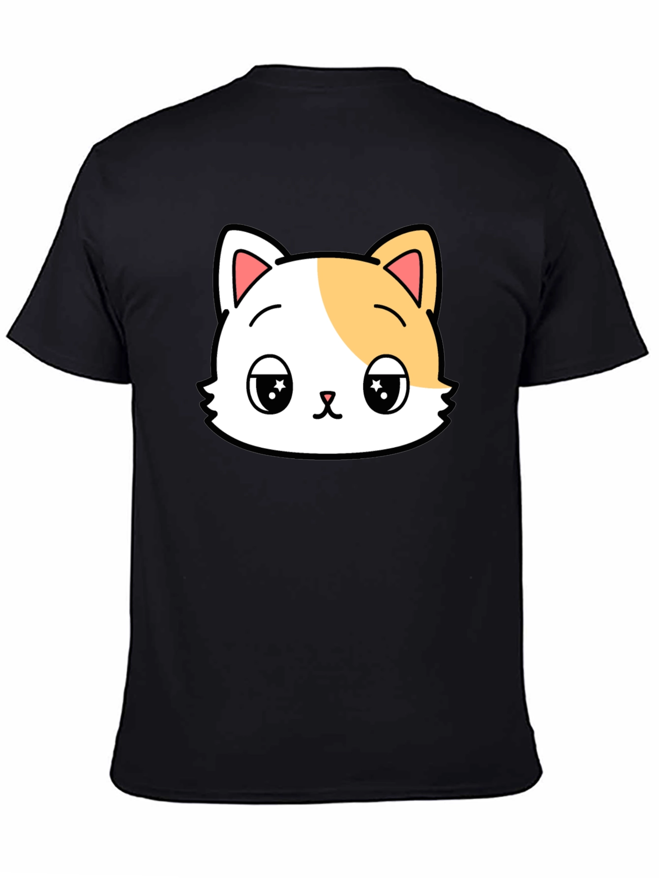 Cute Cartoon Cat Graphic Tee - Soft Cotton Blend