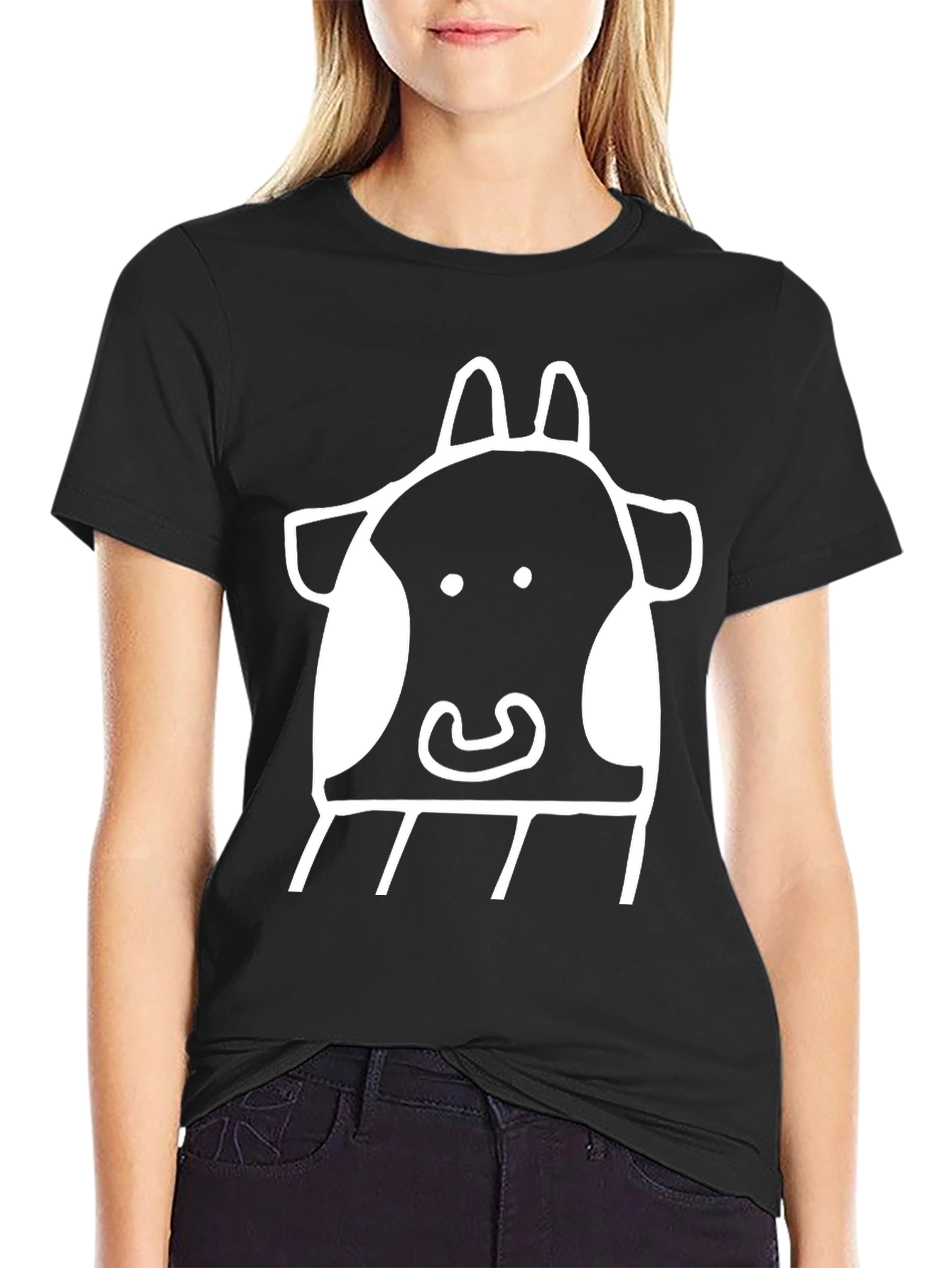 Cow Graphic Tee - Quirky Style Black T-Shirt