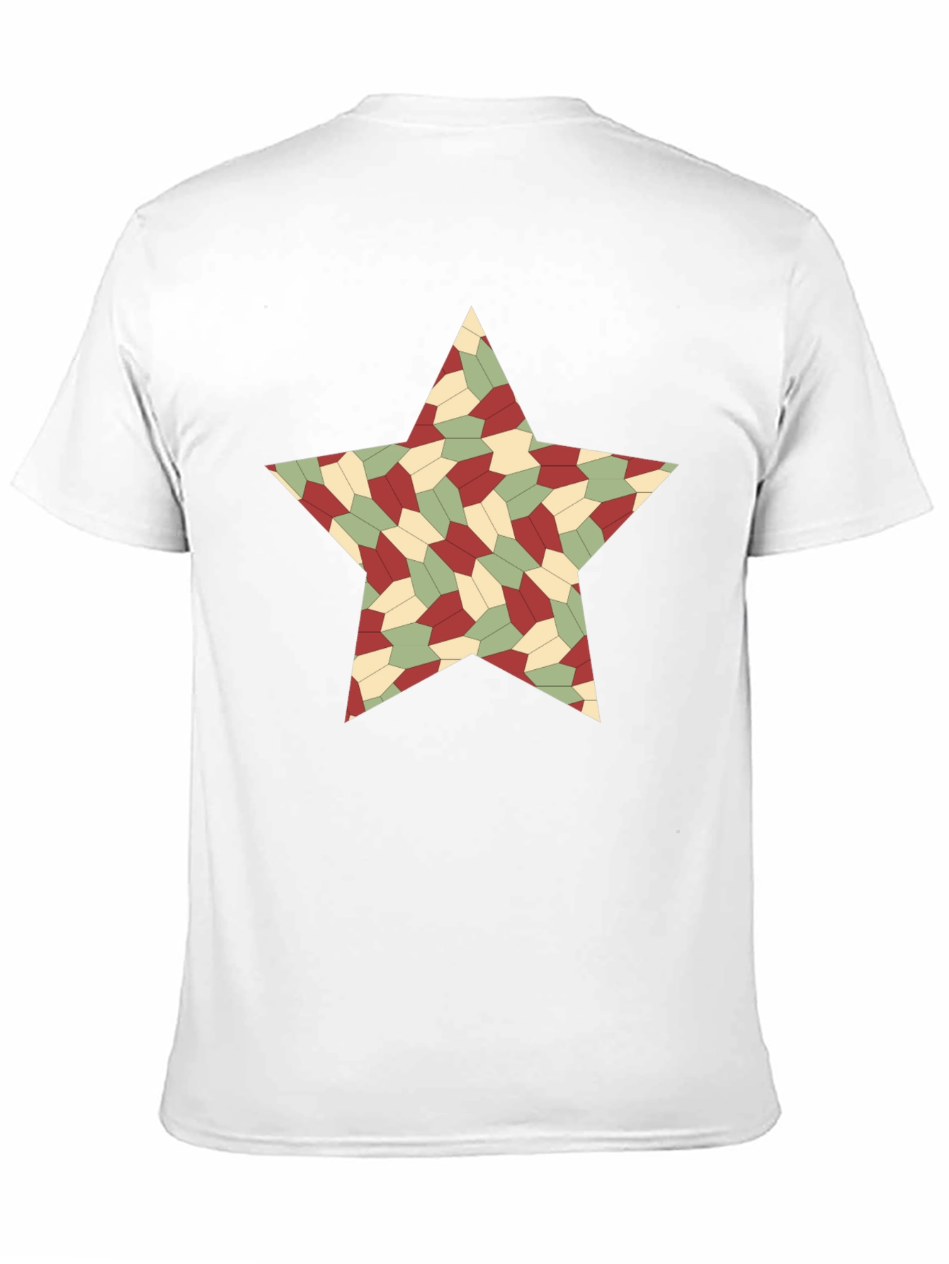 Geometric Star Pattern Black T-Shirt