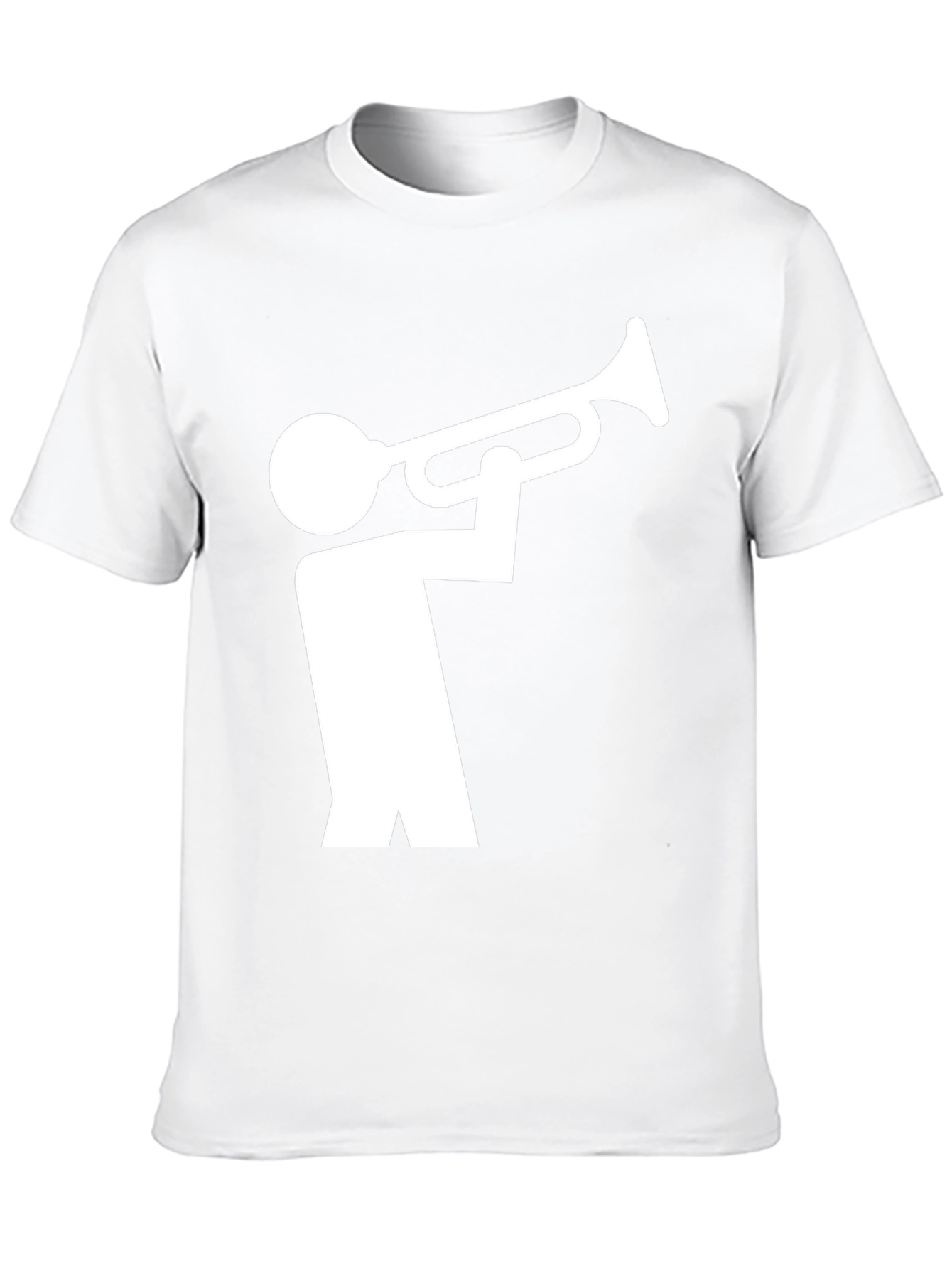 Trumpet Player Graphic Tee - Black Cotton T-Shirt