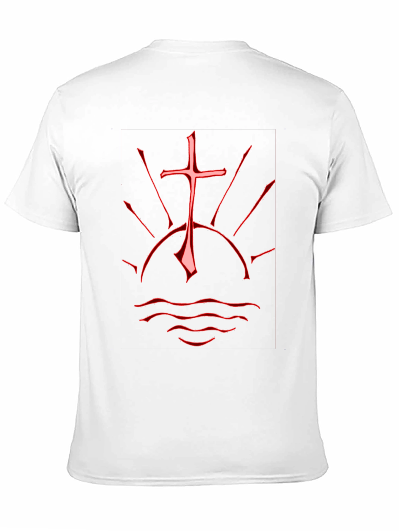 Black T-Shirt with Red Cross Graphic