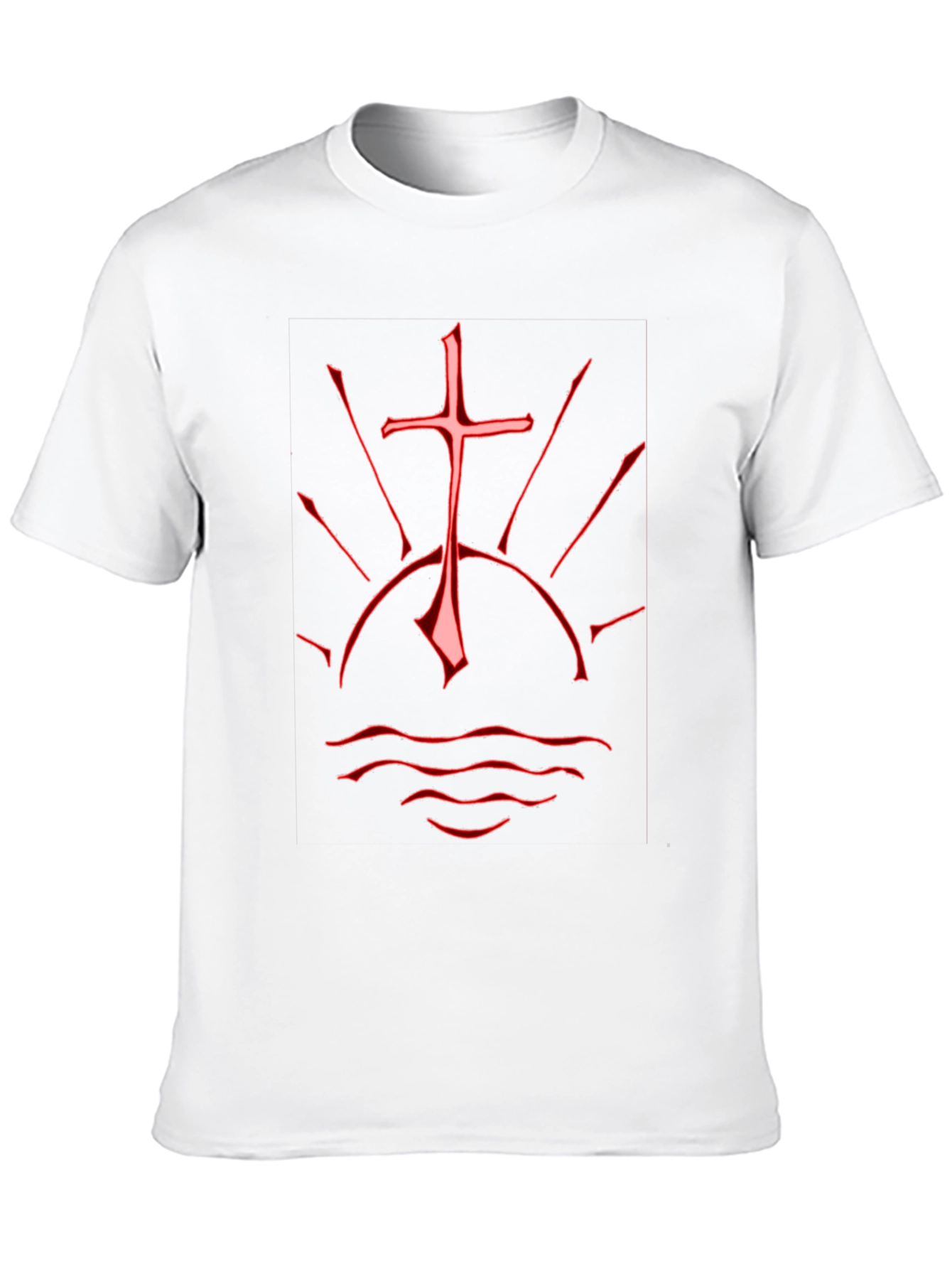 Black T-Shirt with Red Cross Graphic