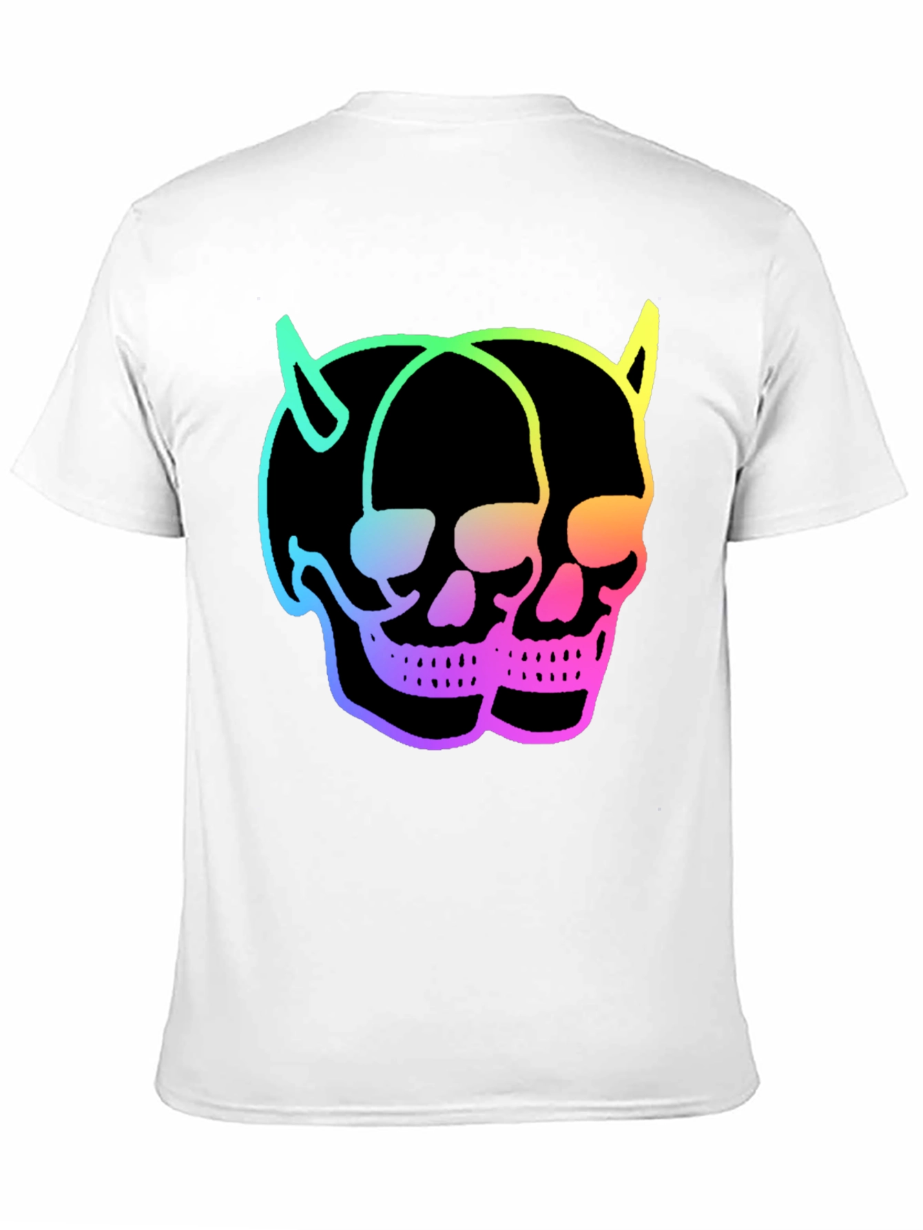 Skull Twins T-Shirt - Neon Devil Skulls Graphic Tee